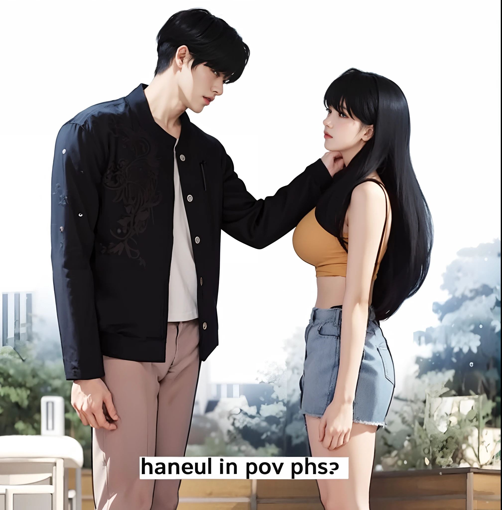 anime image of a man and woman standing next to each other, manhwa, webtoon, webtoons, hahaha!', in anime style, realistic!!, hidari and vlop, korean art nouveau anime, high quality fanart, in an anime style, sankakucomplex anime image, bao phan, in an anime, pin on anime, smooth in _ the background