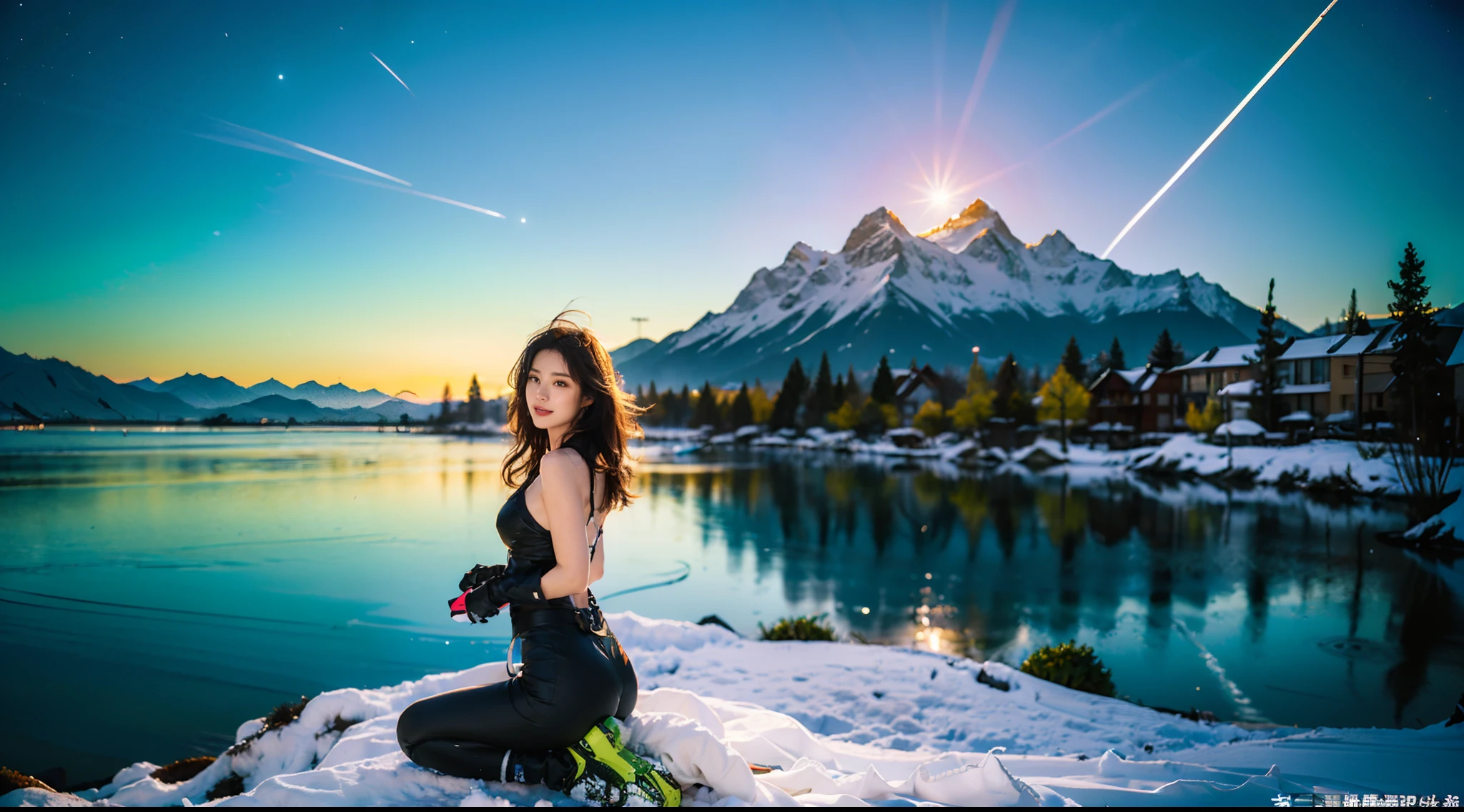 Ultra-grand scenes,The ultra-wide-angle lens captures the appearance of the adventurer girl on location。The adventurer girl can always quickly change clothes for scene elements,And the change in clothing does not affect the display of her physical characteristics。The adventurer's extremely tall body has a tight and extremely concave S-shaped curve,Visual effects are exaggerated,The sternum of the adventurer mother narrowed and tightened,Abdominal coarctation and tightening,The waist narrows and tightens,to accentuate the slender lines of the waist and abdomen,And make her K-cup teardrop-shaped giant chest tightly restrained by the equipment strap。The adventurer's crotch is delicate and dexterous,But the buttocks are muscular,The silhouette is upturned and the thigh seam is deep,The pubic outline is pronounced。The adventurer's length is 67 percent taller than the bursting long legs%,The length is even taller than a normal person,And the hips and legs have round and beautiful lines。With tough and coquettish facial features, she is always as cheerful as the sun,Skyscraper Heels, a multifunctional off-road style with a strong sense of technology, was stepped on by her,Sometimes only her graceful figure can be seen,But her eyes shining like flame were always bright,She wears delicate and practical field gear on her hands, feet, wrists, neck and shoulders,The high-tech detection equipment flashes a variety of cue lights and neon-like information light screens,Let her always be surrounded by a charming colorful brilliance。Use Midjourney's advanced stroke tools and color palettes, as well as tools like texture packs and model packs, to create special bodysuits that inspire adventurers,While having good performance,Reflect the unique physiological characteristics of the adventurer in different postures and handle the corresponding appearance details,Make the picture look more coordinated,Add realism even further。The adventurer scenes, always offer spectacular views of these