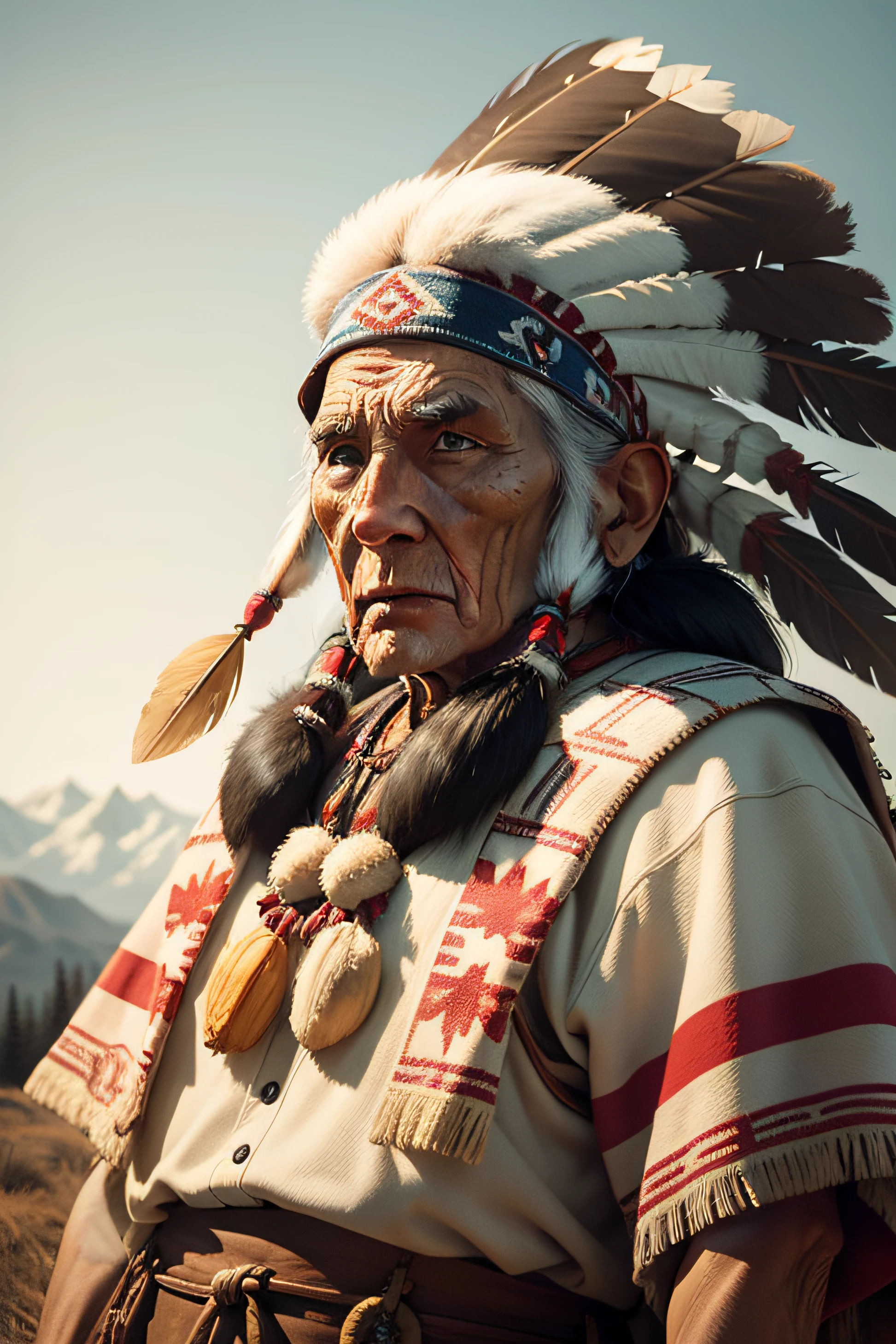 An old and wise North American Indian
