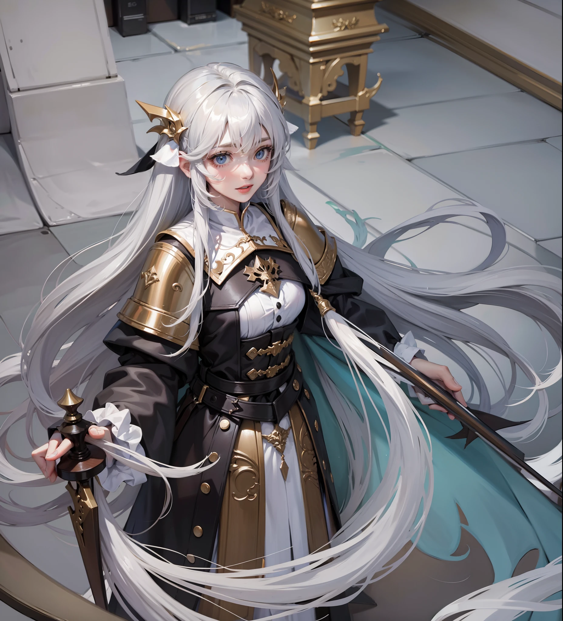 long whitr hair