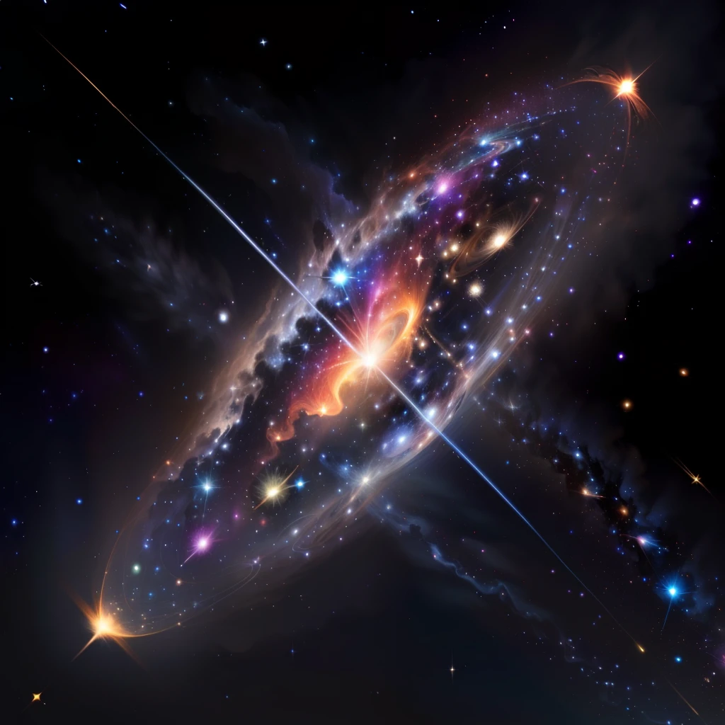 Cosmic stars，Meteors streak across