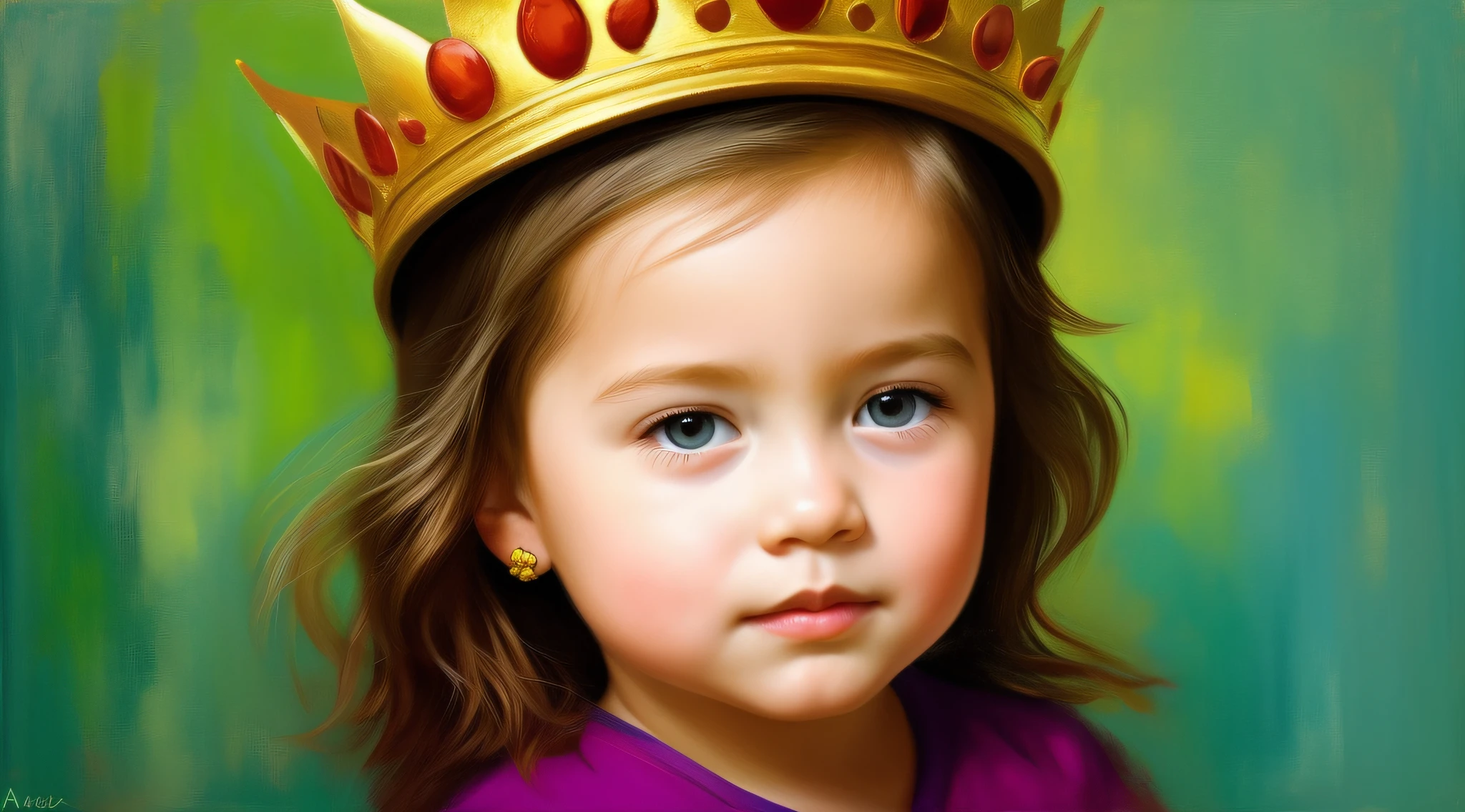 a closeup of a young CHILD with a golden hair crown, painting digital adorable, lindo pintura digital, Arte digital alucinante, lindo arte digital, arte digital muito realista, arte do retrato da fantasia, pintura realista da menina bonito, arte digital muito bonita, pintura digital bonita, retrato da arte da fantasia, Arte infantil em Artstation, arte digital realista, bela arte digital, bela arte digital