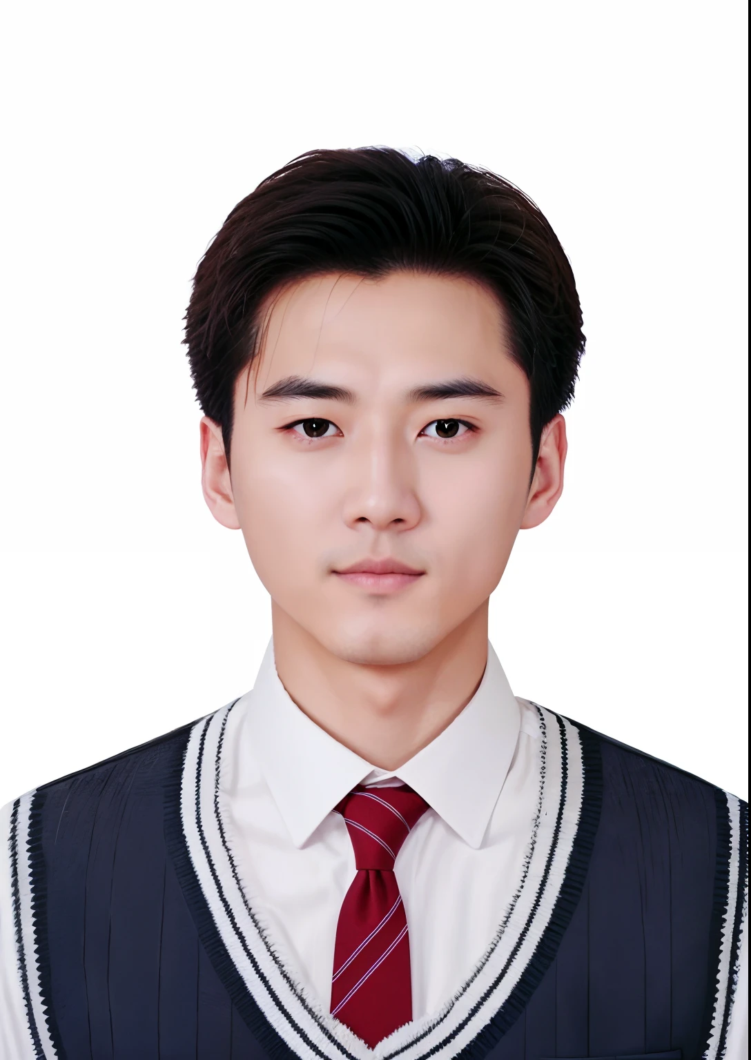 there is a man in a suit and tie standing in front of a wall, Cai Xukun, yanjun cheng, Inspired by Zhang Han, inspired by Yanjun Cheng, Inspired by Bian Shoumin, Shin Jinying, inspired by Bian Jingzhao, young wan angel, ryan jia, yihao ren, headshot profile picture, xintong chen, jinyiwei