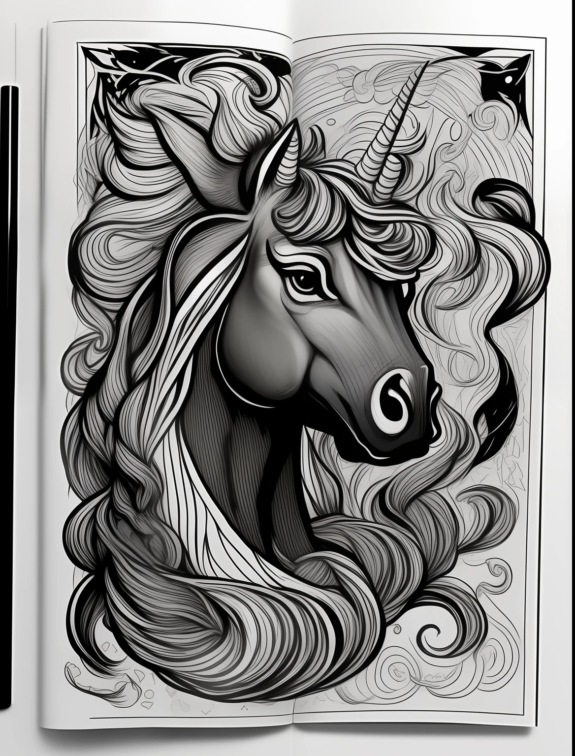 draw cartoon coloring book for beautiful Unicorn, realitic, many different page,a lot cute post , cute image line, black liner, clean lineart, intense line art, perfect lineart, simple lineart, bold lineart, lineart, thick lineart, clean anime outlines, thick black lineart, extremely fine ink lineart, outline sketch, thick line art, line art, black and white line art, clean line art, good details images, no paint, only line, perfect post character, perfect details, perfect anatomy cartoon, details image, cute very much.