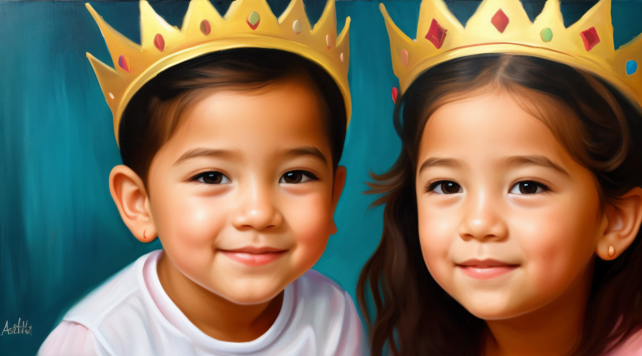 a closeup of a young CHILD with a golden hair crown, painting digital adorable, lindo pintura digital, Arte digital alucinante, lindo arte digital, arte digital muito realista, arte do retrato da fantasia, pintura realista da menina bonito, arte digital muito bonita, pintura digital bonita, retrato da arte da fantasia, Arte infantil em Artstation, arte digital realista, bela arte digital, bela arte digital