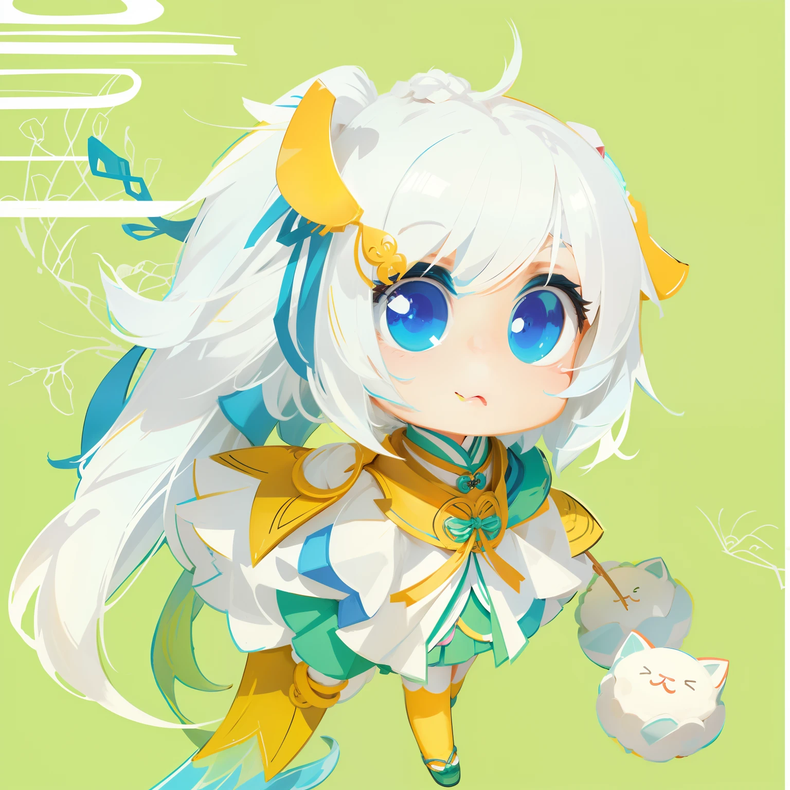 White-cyan hair
