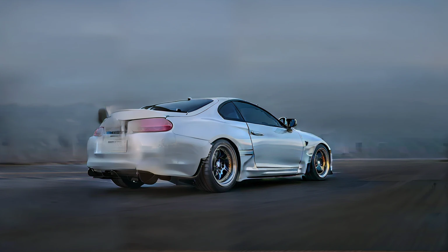 BMW M4，Sunnyday，Modern cement construction