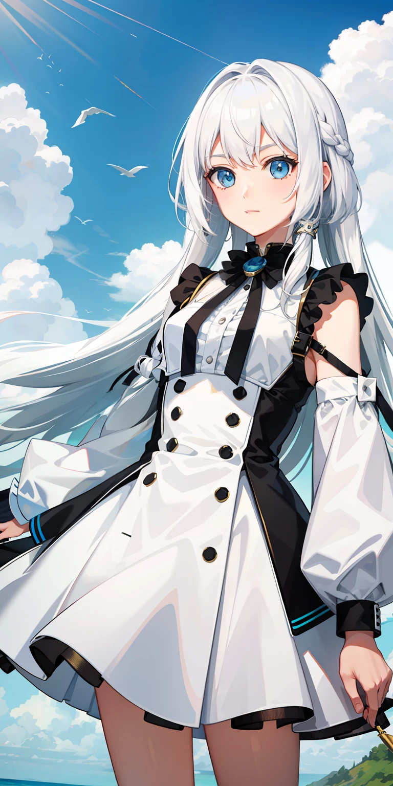 Two-dimensional girl with white hair