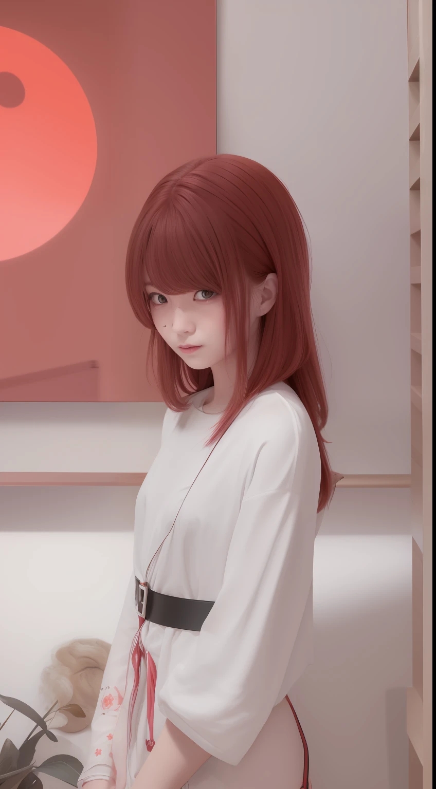 ((4K,Masterpiece,Best quality)), shuimobysim, adolable,shinny hair,visible through the hair,Hair between the eyes,Red monochrome,brunette color hair,red - eyed,Vampires, short, nigth,starrysky,Red Moon,Little bats can fly,luster,diffused reflections,goth style,A high resolution, Be red in the face, (tmasterpiece, the Extremely Detailed CG Unity 8K Wallpapers, best qualtiy, A high resolution:1.2), distinctive, looking at viewert,