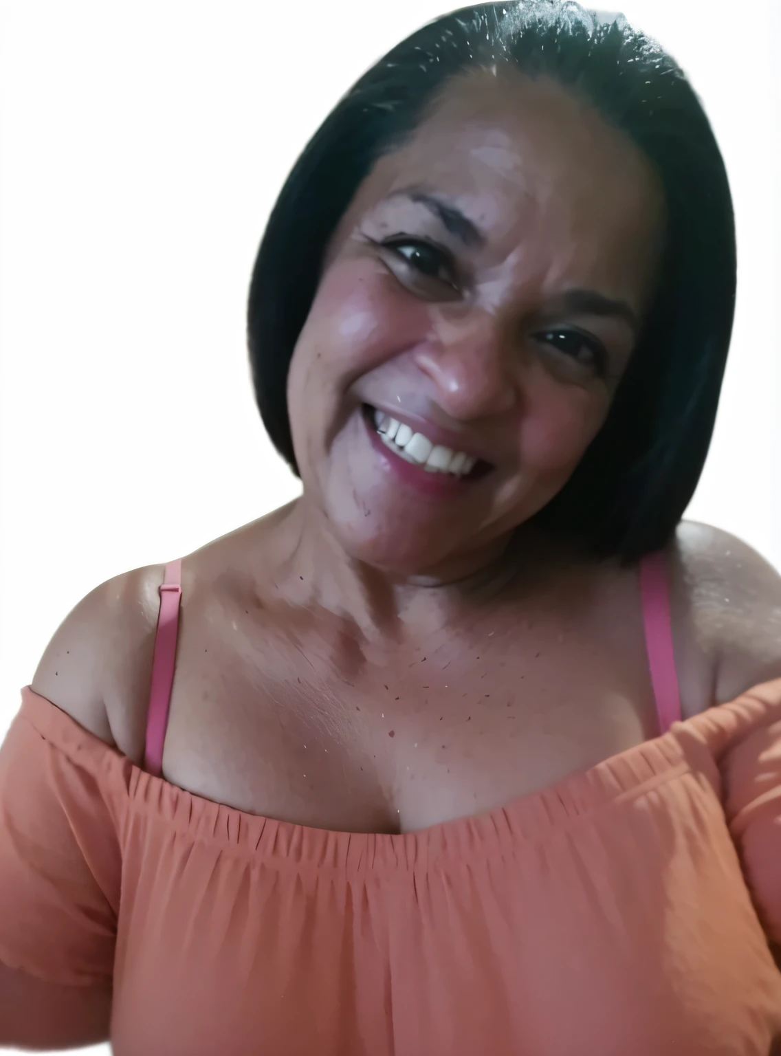 Smiling woman with a pink top and a black hat, 3 5 year brazilian mother, ela tem cerca de 6 0 anos, ela tem cerca de 7 0 anos, Parece Fabiula Nascimento, ela tem cerca de 50 anos, Directed by: Nandor Soldier, imagem de perfil, Mulher de 30 anos de Cuba, imagem frontal