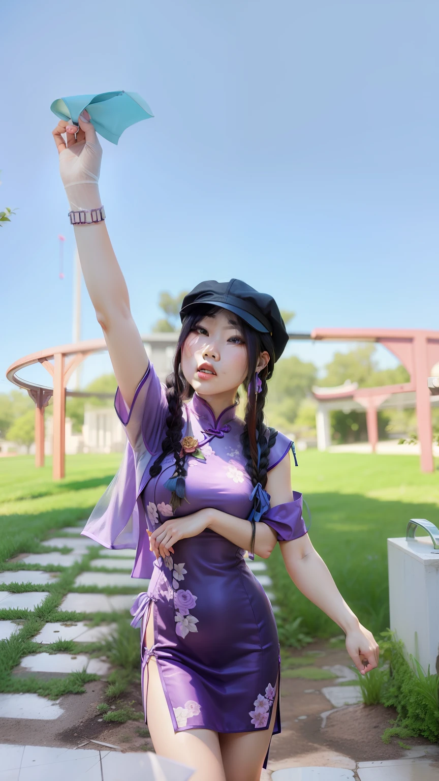 Lilac broken cheongsam