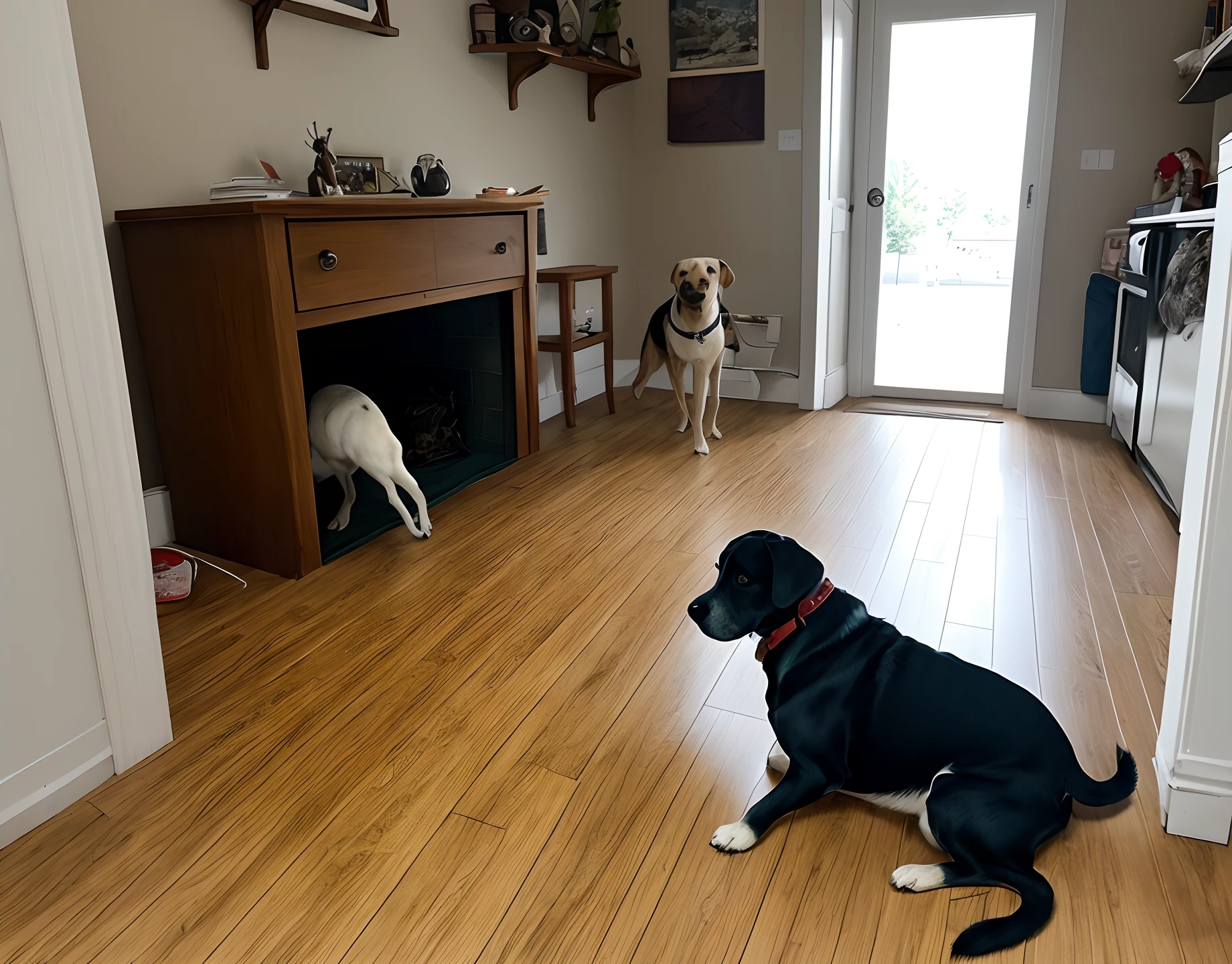 There was a dog in the house