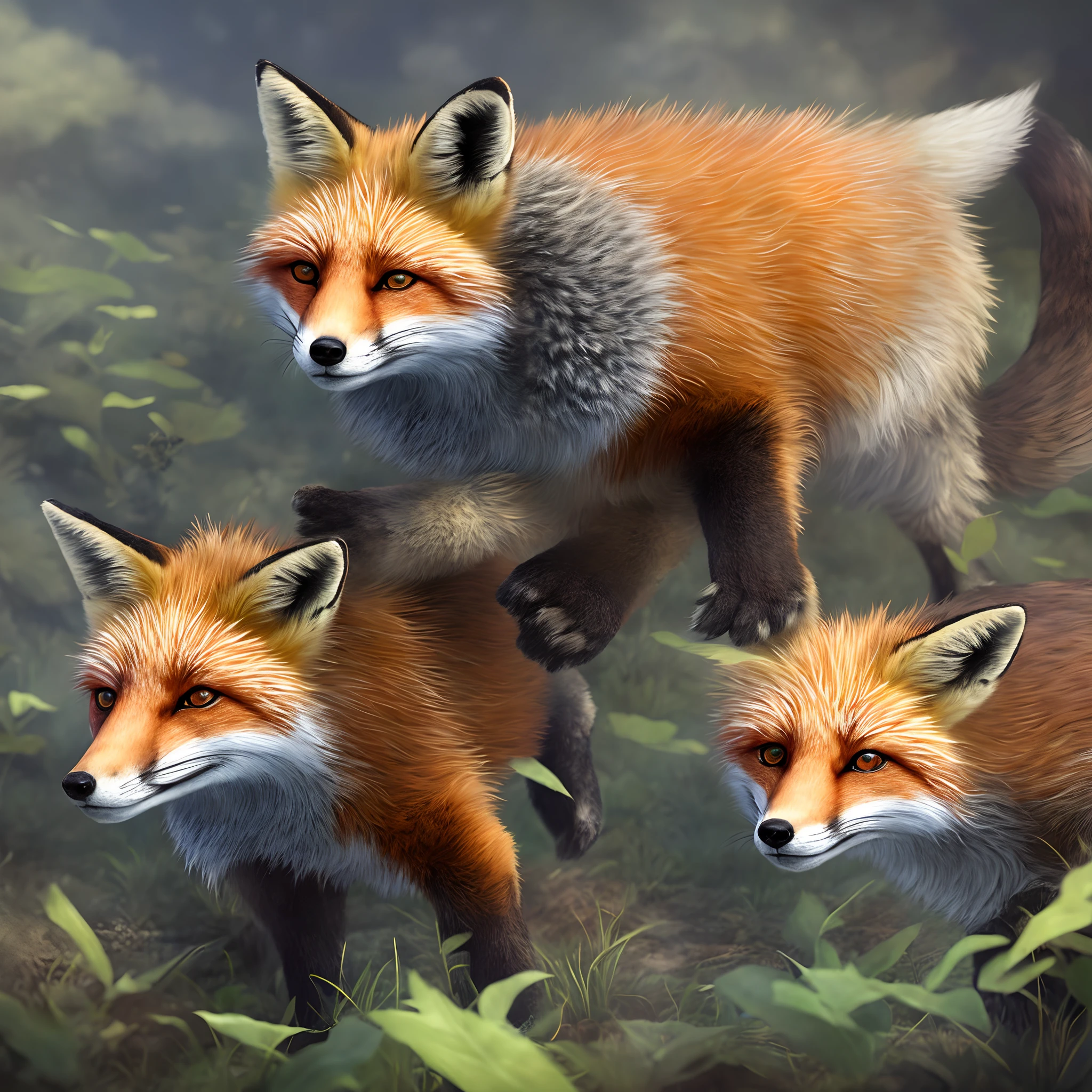 red fox,shaggy,Body fur,anthropomorphic turtle,Fox with a weapon,shoun,Shota,pixiv,