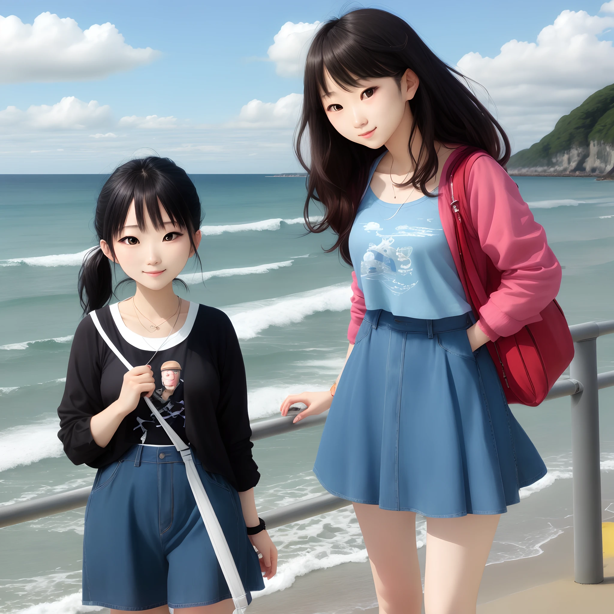 Wearing cool Kamisato Ayaka by the sea