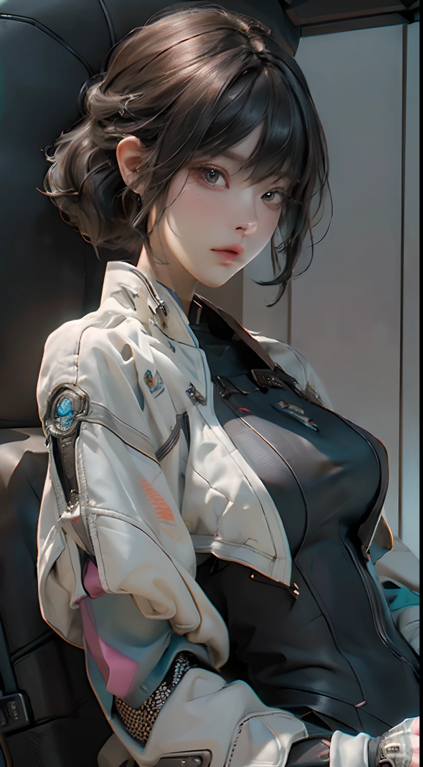 ((best qualtiy)), ((tmasterpiece)), (the detail:1.4), 3D, A beautiful cyberpunk girl image,Ride on a flying machine，HDR（HighDynamicRange）,Ray traching,NVIDIA RTX,Super-Resolution,Unreal 5,Subsurface scattering、PBR Texture、post-proces、Anisotropy Filtering、depth of fields、maximum definition and sharpness、Many-Layer Textures、Albedo e mapas Speculares、Surface Coloring、Accurate simulation of light-material interactions、perfectly proportions、Octane Render、Two-colored light、largeaperture、Low ISO、White balance、the rule of thirds、8K RAW、