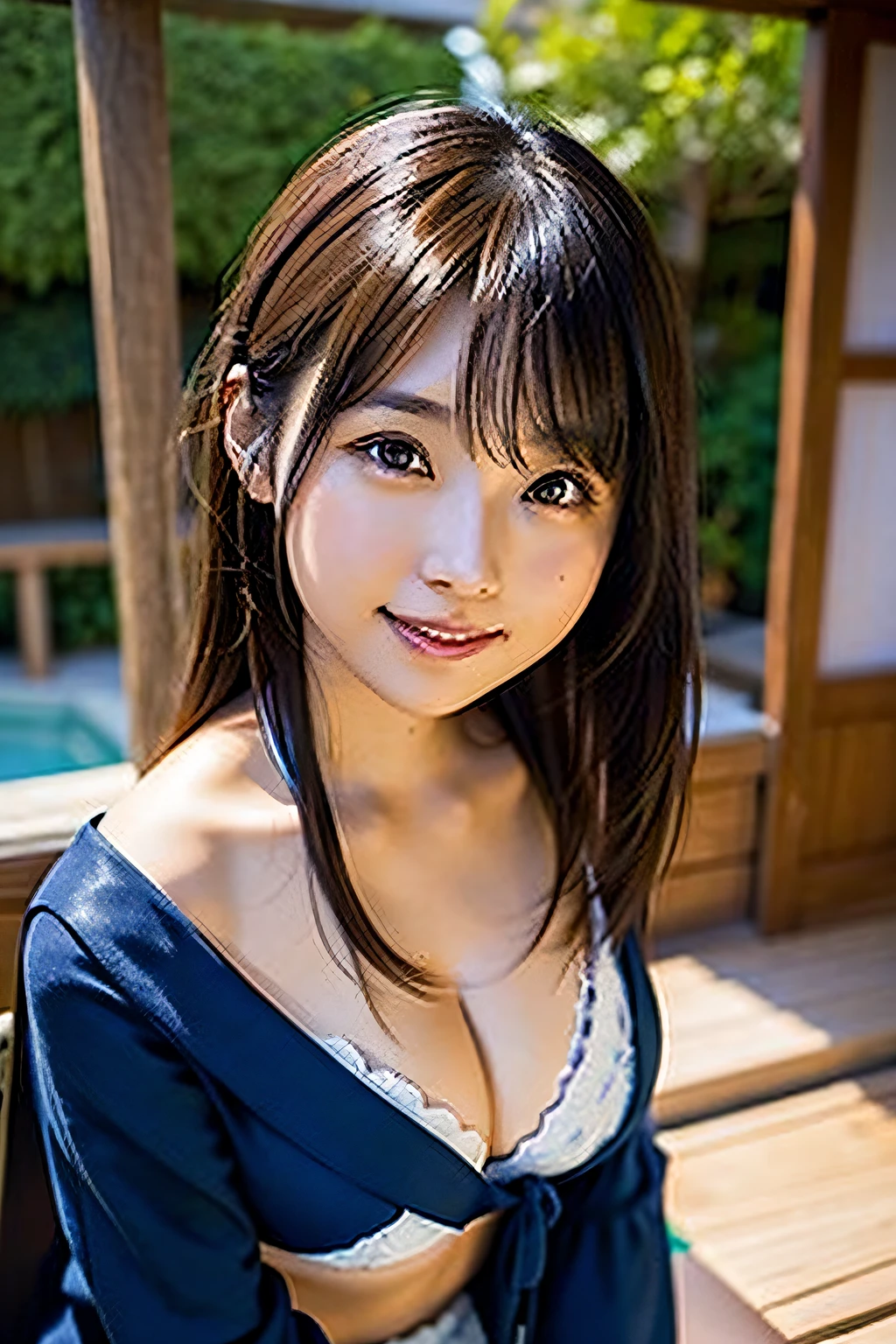 Cute Japan person、1girl 、maikurobikini、Model Pose、pretty skin、top grade