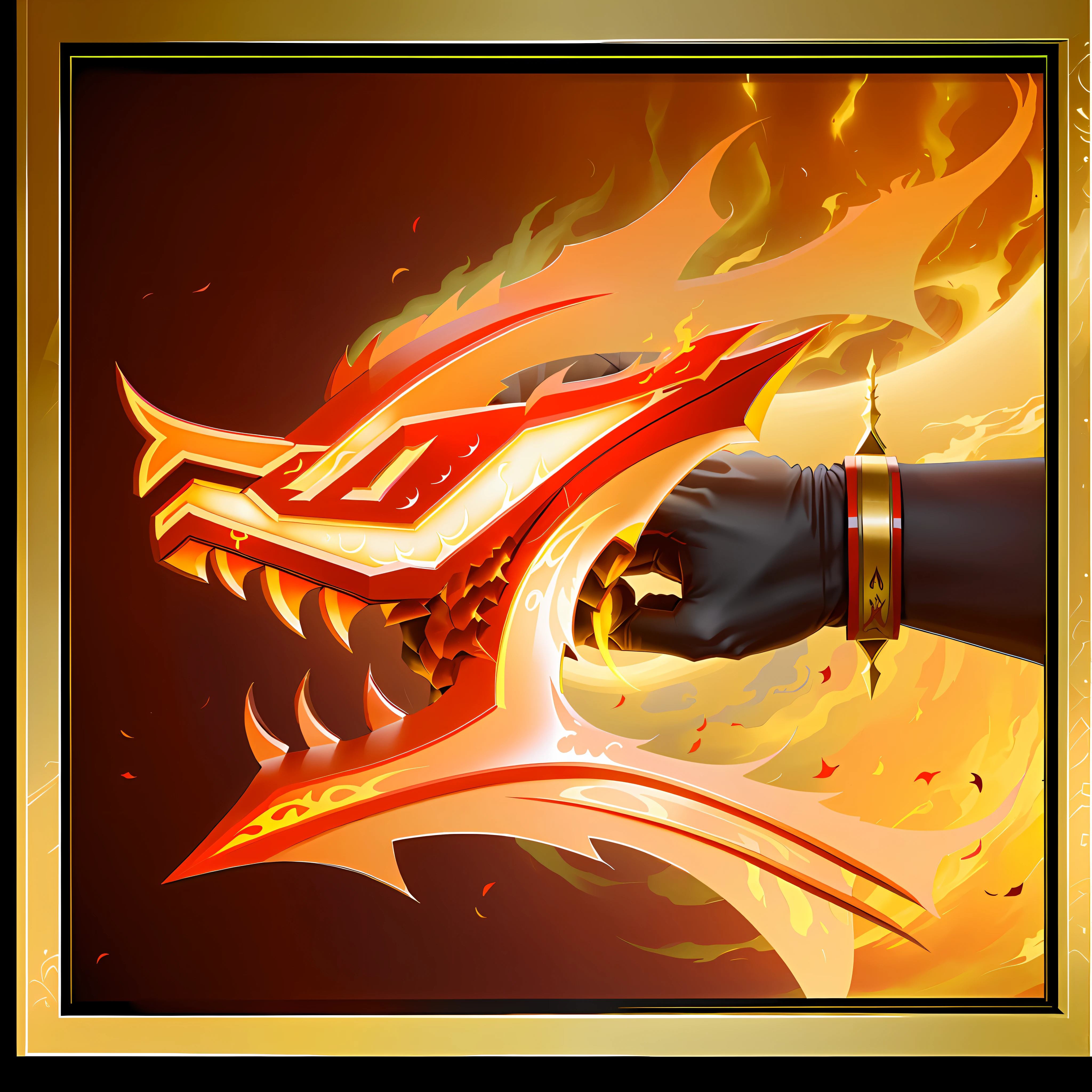 Dragon-shaped flames waving their fists were entwined, Dragon claws, painted in the style arcane, holy fire spell art, , Chaponia, fire flaming serpent, Dragon staff, Fire Dragon, fireball hand, fire flaming dragon serpent, Strong arms full of muscles