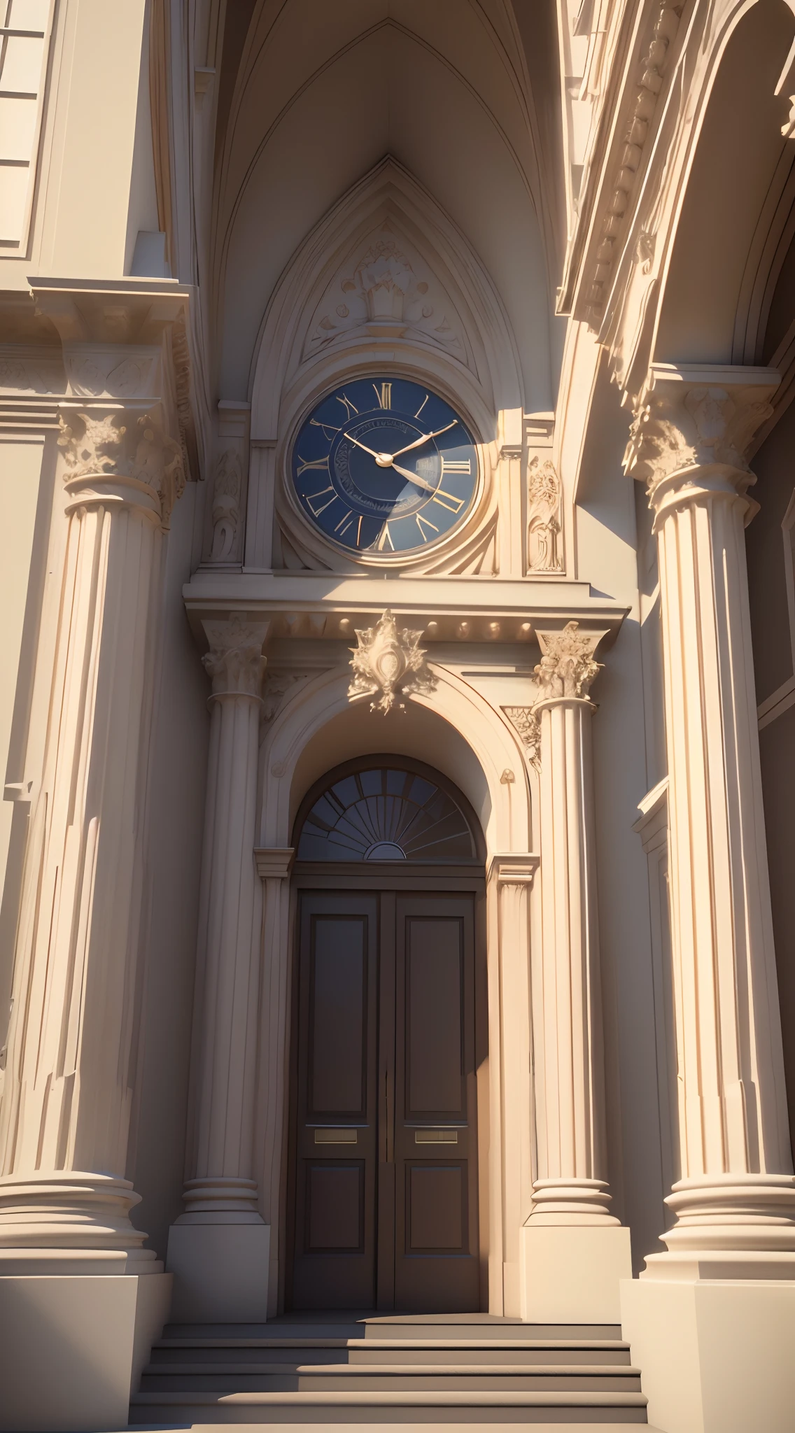 there is a full body of large two story building with a clock on the front of it, neo classical architecture, detailed classical architecture, neo - classical style, classicism artstyle, neoclassical architecture, classical architecture, cinematic architectural scale, neoclassicism style, rendered in cinema4d, rendered in cinema 4 d, classicism style, neoclassical style, render in vray