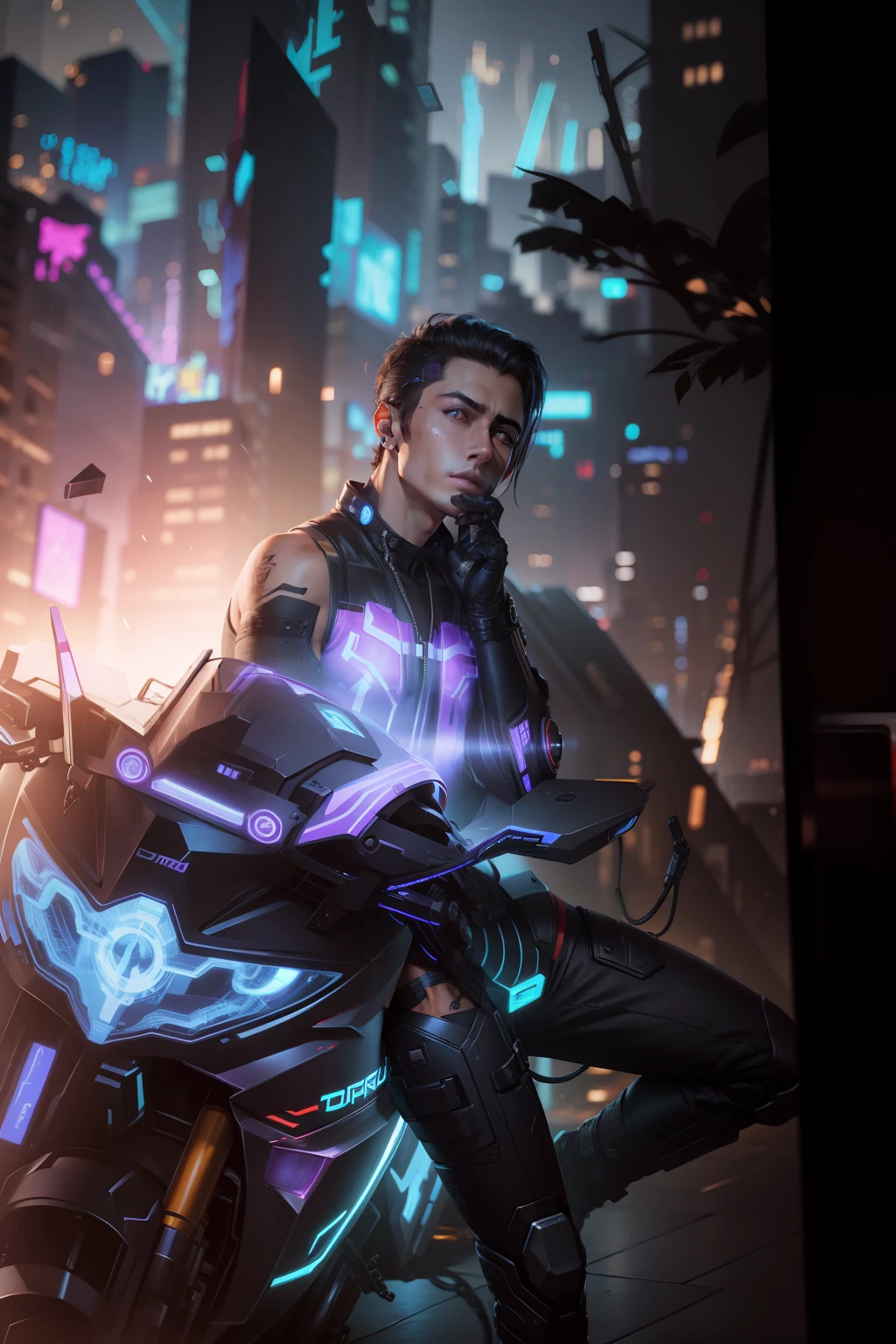 Change background cyberpunk handsome boy realistic face, 8k ultra realistic