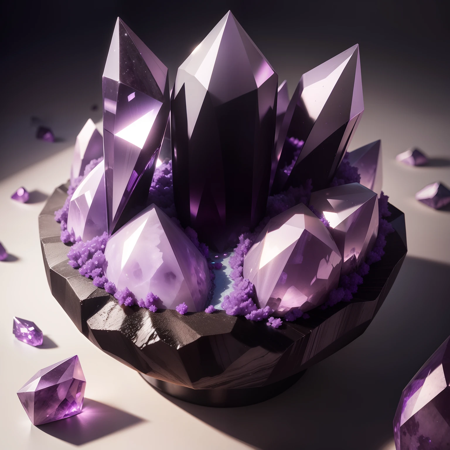 Amethyst geode,big breasts beautiful,There are reflections,crystal,minerals