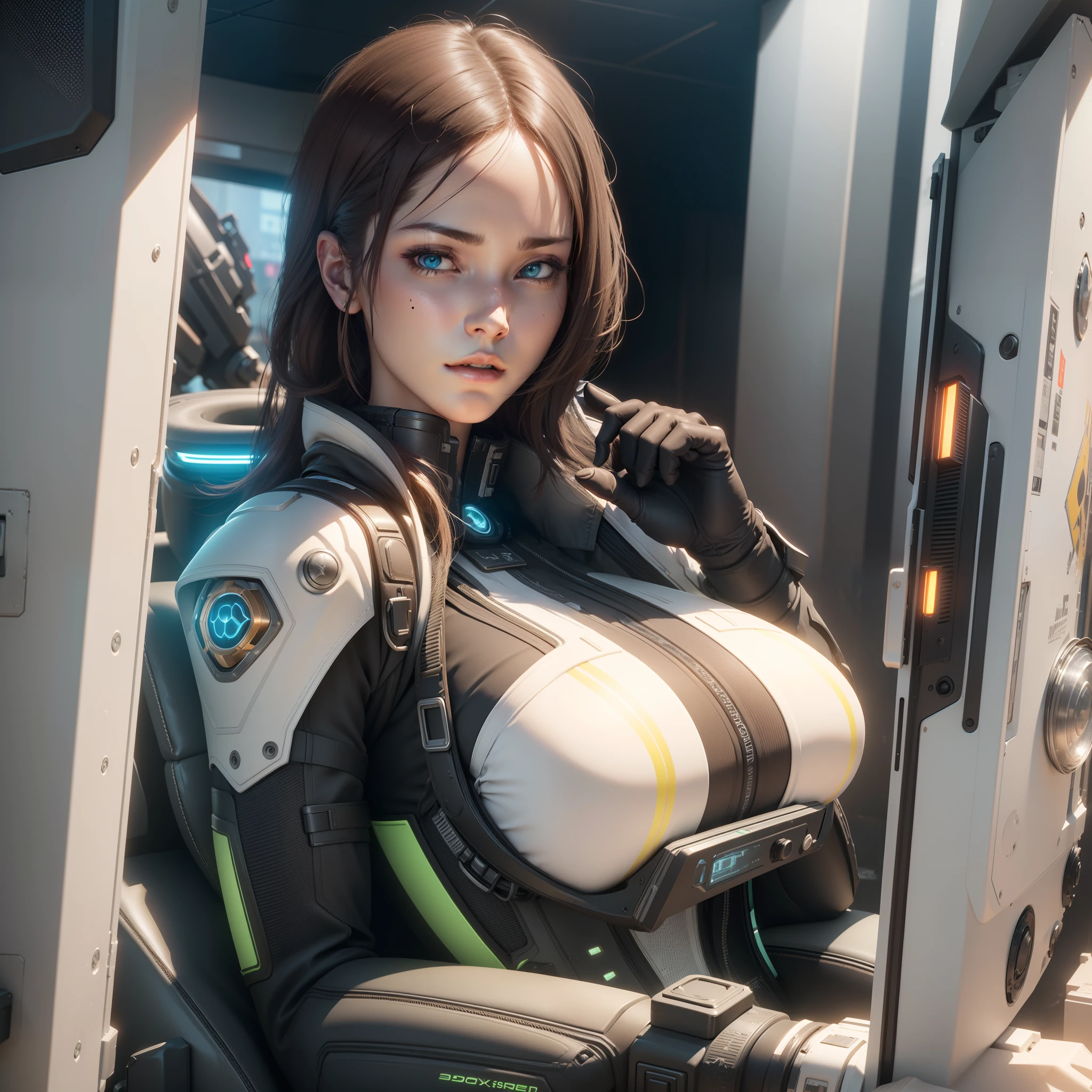 ((Best quality)), ((masterpiece)), (detailed:1.4), 3D, an image of a beautiful cyberpunk female,HDR (High Dynamic Range),Ray Tracing,NVIDIA RTX,Super-Resolution,Unreal 5,Subsurface scattering,PBR Texturing,Post-processing,Anisotropic Filtering,Depth-of-field,Maximum clarity and sharpness,Multi-layered textures,Albedo and Specular maps,Surface shading,Accurate simulation of light-material interaction,Perfect proportions,Octane Render,Two-tone lighting,Wide aperture,Low ISO,White balance,Rule of thirds,8K RAW,