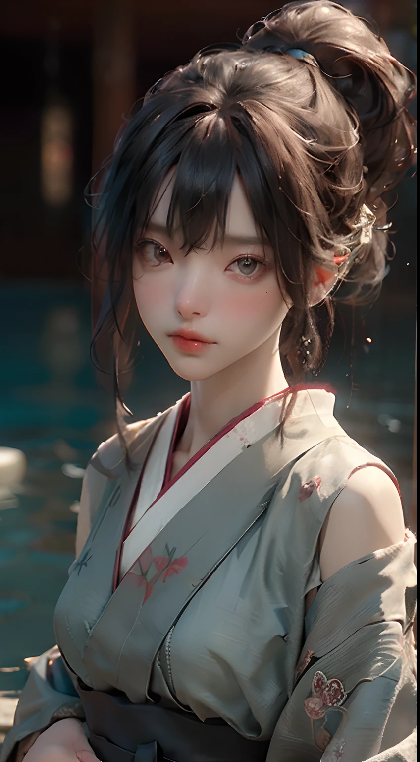 ((best qualtiy)), ((tmasterpiece)), (the detail:1.4), 3D, a picture of a beautiful woman,Soak your body naked in a Japanese-style hot spring,hdr(HighDynamicRange),Ray traching,NVIDIA RTX,Hyper-Resolution,Unreal 5,Subsurface scattering、PBR Texture、post-proces、Anisotropy Filtering、depth of fields、maximum definition and sharpness、Many-Layer Textures、Albedo e mapas Speculares、Surface coloring、Accurate simulation of light-material interactions、perfectly proportions、rendering by octane、Two-colored light、largeaperture、Low ISO、White balance、the rule of thirds、8K raw data、