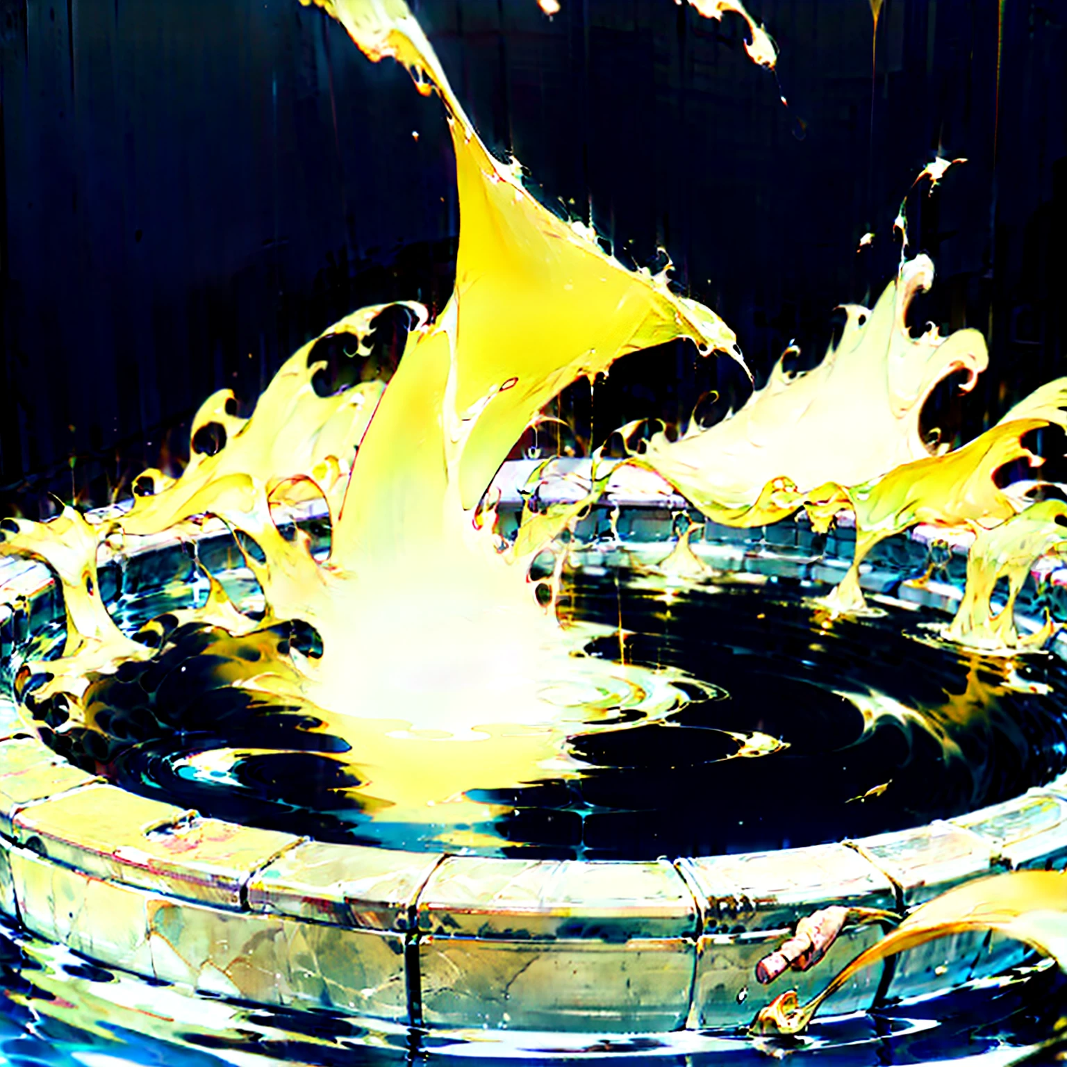 While turning his body into a whirlpool,There is a sharp popping sound on the side,One side chirps