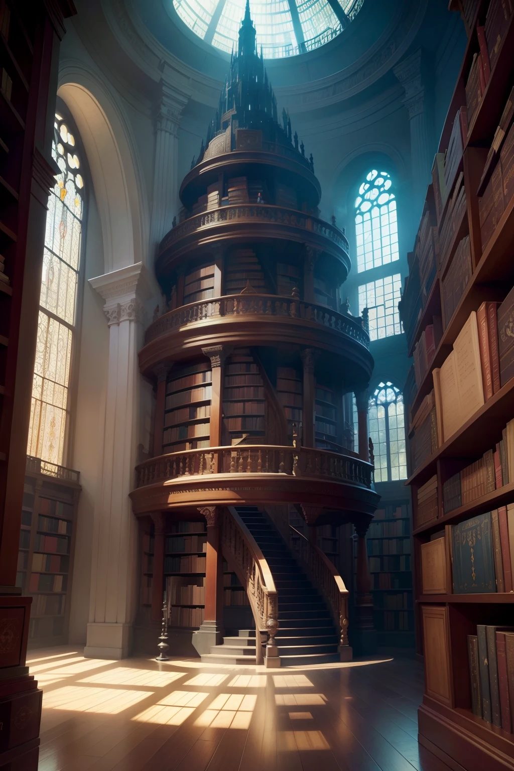 Library with books,endless books,Carry space library artwork,Book Cave,fantasy book illustration,Spiral rack full of books,Unlimited celestial library,an eternal library,Gothic epic library concept,Magic Library,Japanese science fiction book art,Bipur and Jean Giraud,Books are everywhere