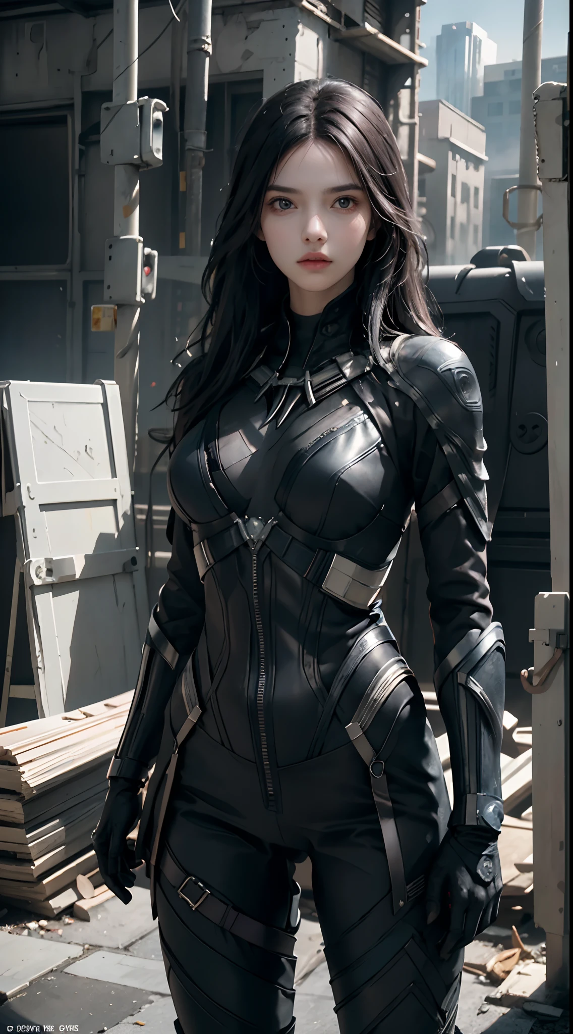 (1girl:1.3), solo, __body-parts__, official art, unified 8k wallpaper, super detailed, beautiful and aesthetic, beautiful, masterpiece, best quality, raw, masterpiece, super fine photo, best quality, super high resolution, photorealistic realism, sunlight, full-body portrait, amazing beauty, dynamic pose, delicate face, vibrant eyes, (from the front), she wears a futuristic Black Panther suit, blue black scheme, (holding a shield), A capital A on chest, very detailed abandoned warehouse background, detailed face, detailed complex busy background, messy, gorgeous, milky white, highly detailed skin, realistic skin details, visible pores, sharp focus, volumetric fog, 8k uhd, DSLR camera, high quality, film grain, fair skin, photo realism, lomography, huge metropolis in future dystopia, seen from below, translucent