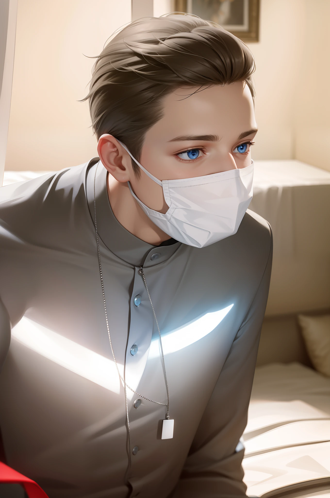 Attractive profile picture, masterpiece, ultra-precise rendering, beautiful and cool young man, trustworthy, dependable young man, savior of the world, simple design, most beautiful image, 4K, light blue eyes, blonde.