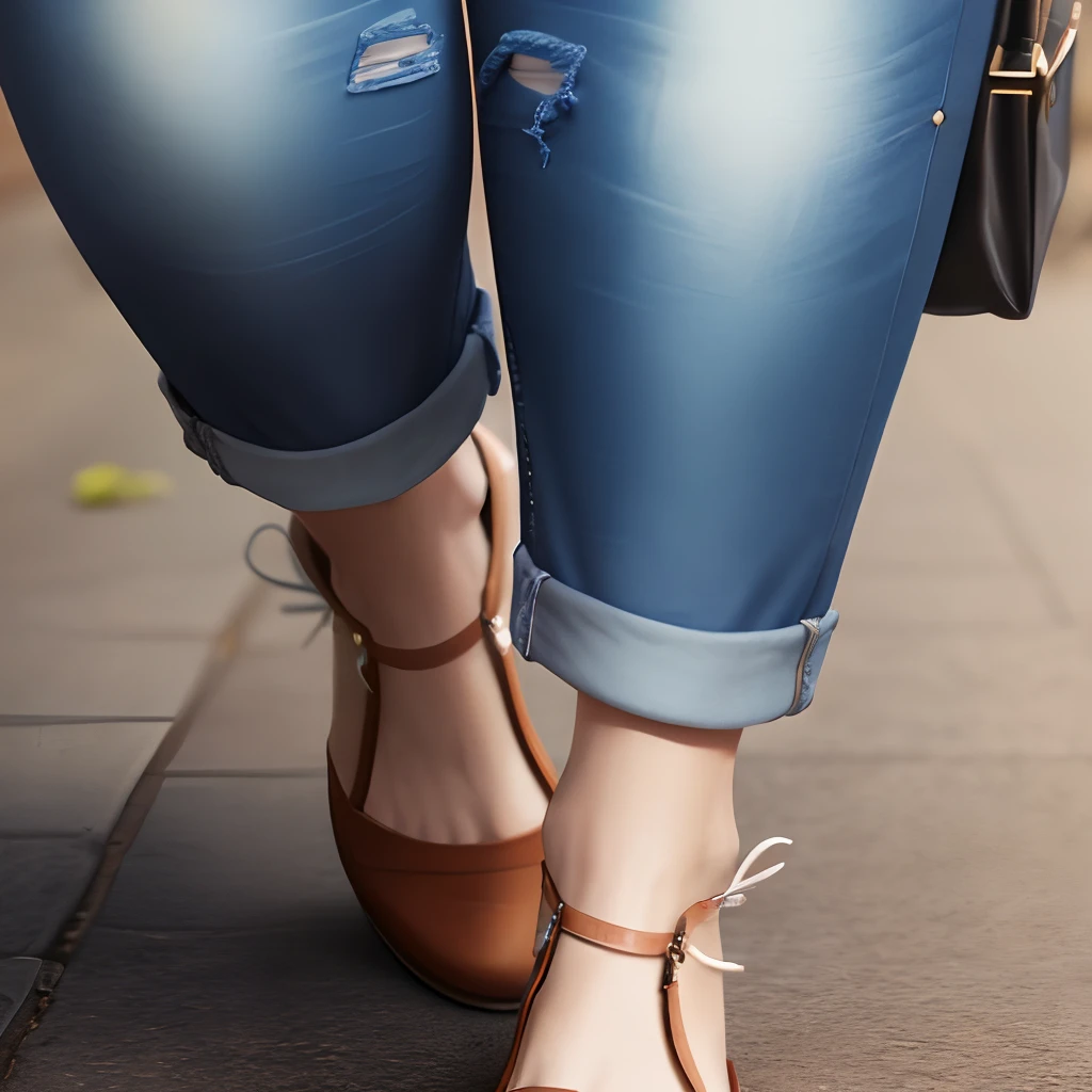 huge tit,Harnes,Extra-short jeans,full bodyesbian,close-up on legs,Long legs,Realistic skin texture,Delicate face,standing on your feet
