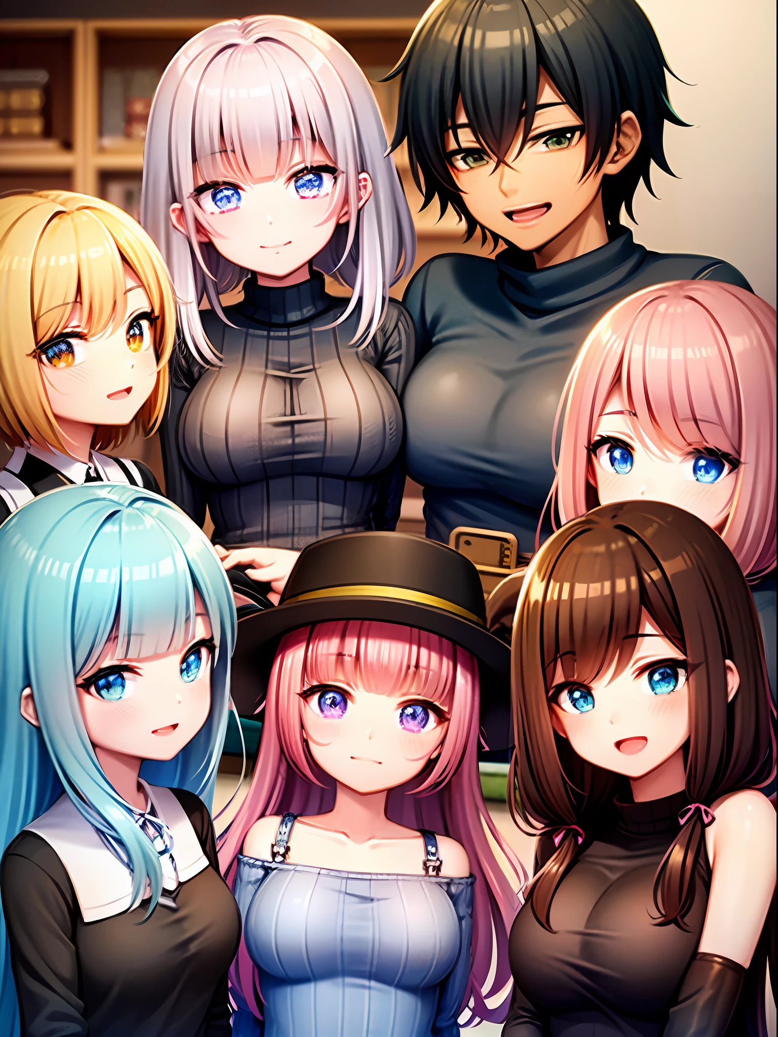 masuter piece、top-quality、Hi-Res、1girll、独奏、jewely、skirt by the、Sweaters、Black skirt、A dark-haired、short-hair、Rib Sweater、sox、turtle necked sweater、turtle neck、White Sox、blue eyess、long-sleeve、pleatedskirt、bow ribbon、bow ribbon、shairband、Hair Ribbon、bangss、Big breasts、White sweater、Sarashina Ruka、ssmile、