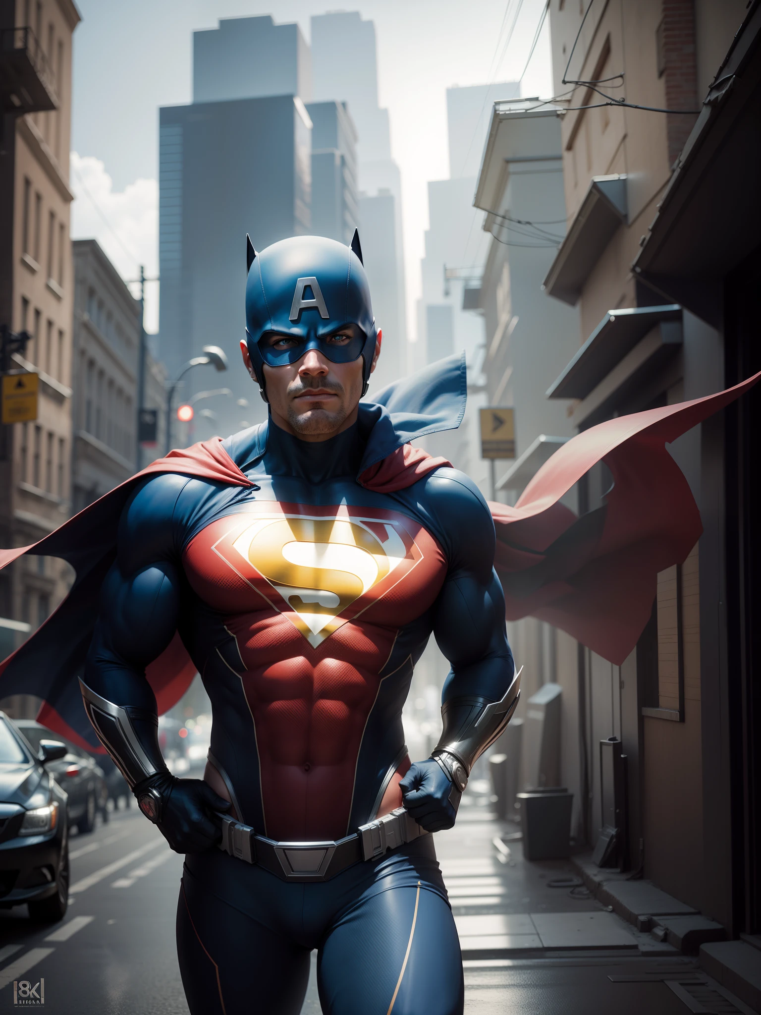Change background, 8k , ultra realistic, superhero