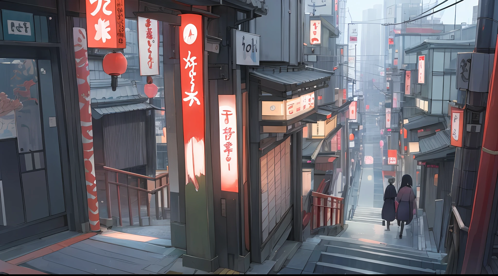 city, Japan, anime, no human