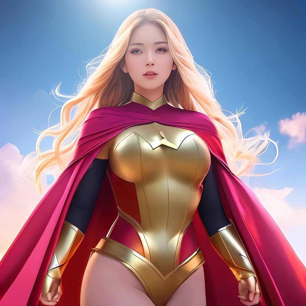 Woman super hero with beautiful costume