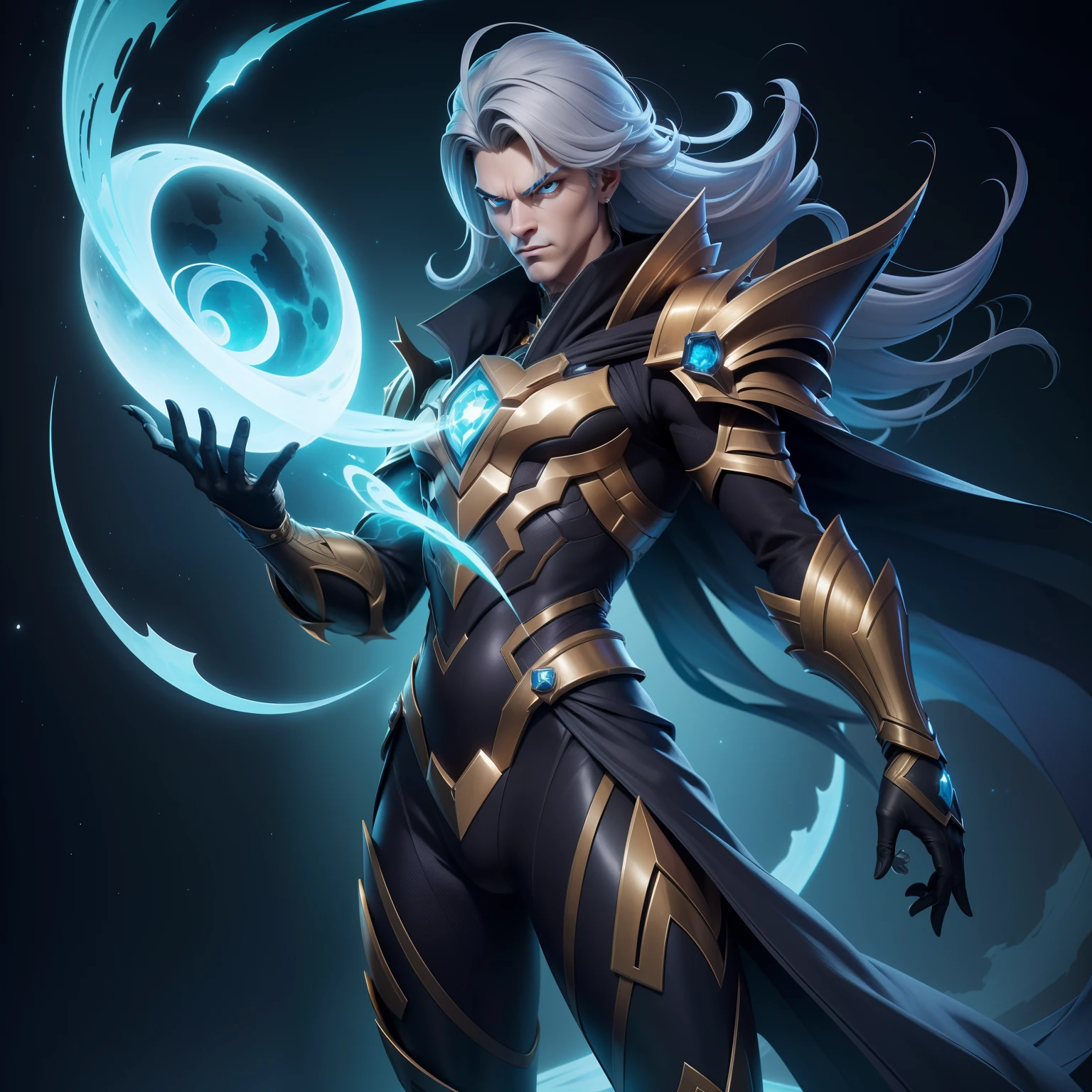 **Nome:** Gravix, o Senhor da Gravidade
**allure:** Gravix is an imposing figure who seems to play with the laws of physics. Sua pele tem um tom acinzentado, almost metallic, e seus olhos cintilam com um brilho azul profundo que reflete seu controle sobre a gravidade. Your hair floats around your head, as if sustained by an invisible force.
Ele veste uma armadura cinza prateada que parece ser feita de materiais desconhecidos. His armor is adorned with symbols that represent gravity and the cosmic force he controls. Gravix also uses a dark mantle that moves as if it were floating in a distorted gravitational field.
Gravix emanates a magnetic aura, And it is often surrounded by particles that swirl around it, as small planets in orbit. His posture is upright and confident, reflecting his authority over gravitational forces. He doesn't walk; ele flutua, controlling your own gravity as you move.
Gravix's appearance is a mixture of mystery and cosmic power. His presence evokes the feeling of being in tune with heavenly forces and the ability to manipulate gravity with mastery. He is a figure who seems to exist beyond the limits of conventional physics, A lord of gravity who rules with a combination of wisdom and technological mastery.