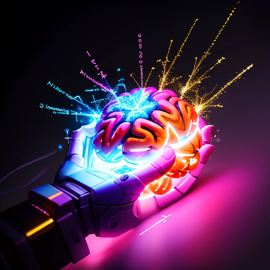 Crea l'immagine pr il profilo tiktok.
The photo is of a brain that has recesses and neurons of sparkling colors and the hand of a latest generation robot touches it with its index finger.