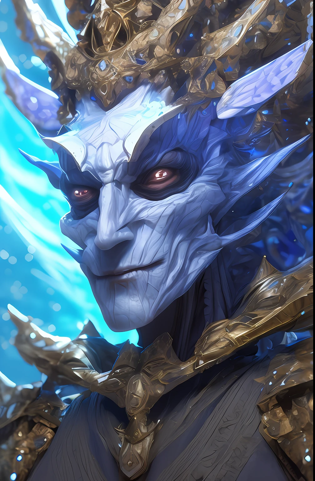 front shot of a court jester character fine portrait fine portrait mesmerizing fractal hyper cubes platinum cracked dark future hyper dimensional space galactic crystal shard nebula edges elegant detailed intricate concept artstation sharp focus ray tracing cinematic masterpiece octane render nvidia temporal corruption beeple wlop lok du germ gustave dore 8 4 k scifi