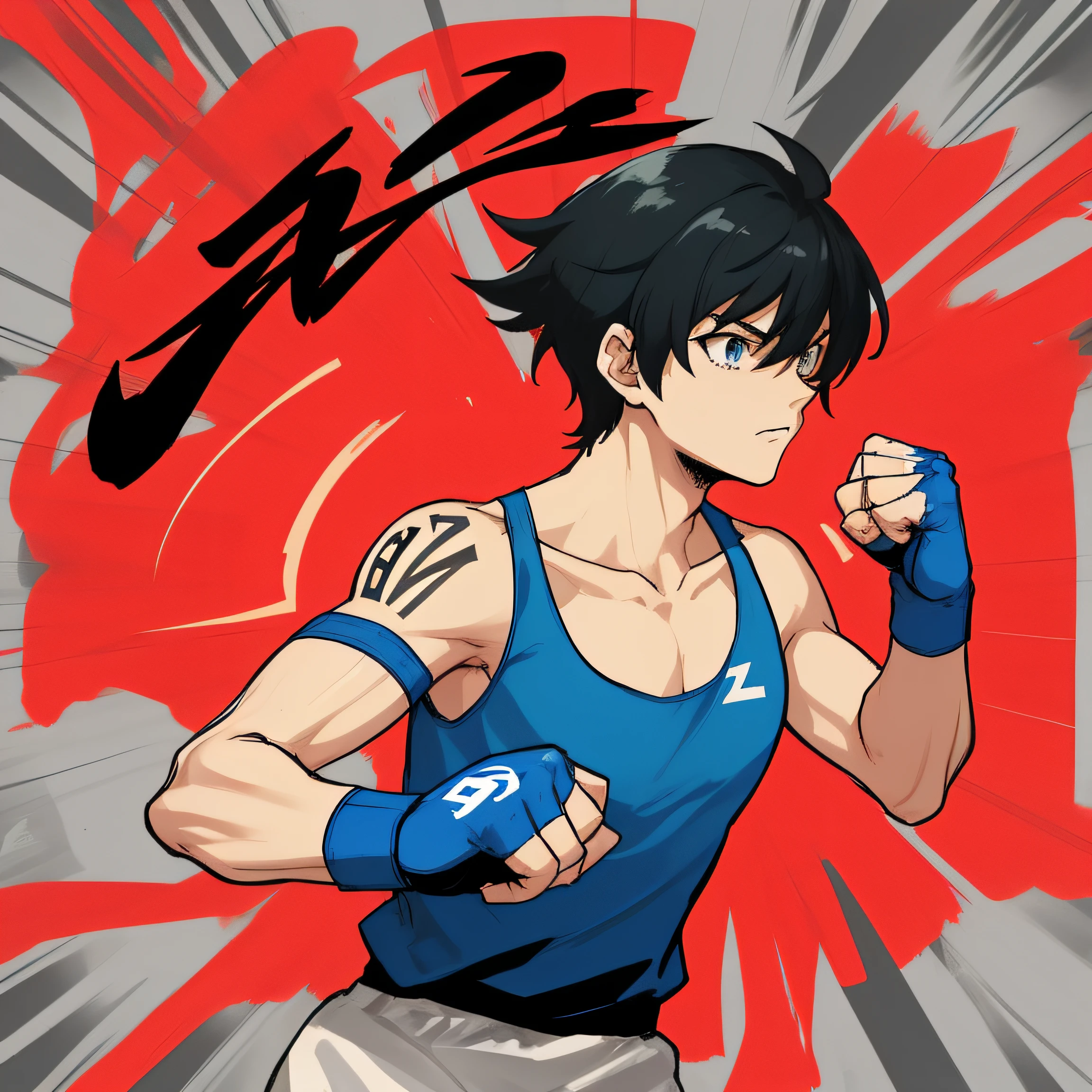 (boxing style logo:0.6, stylized 2D:0.8, one person only:0.9)