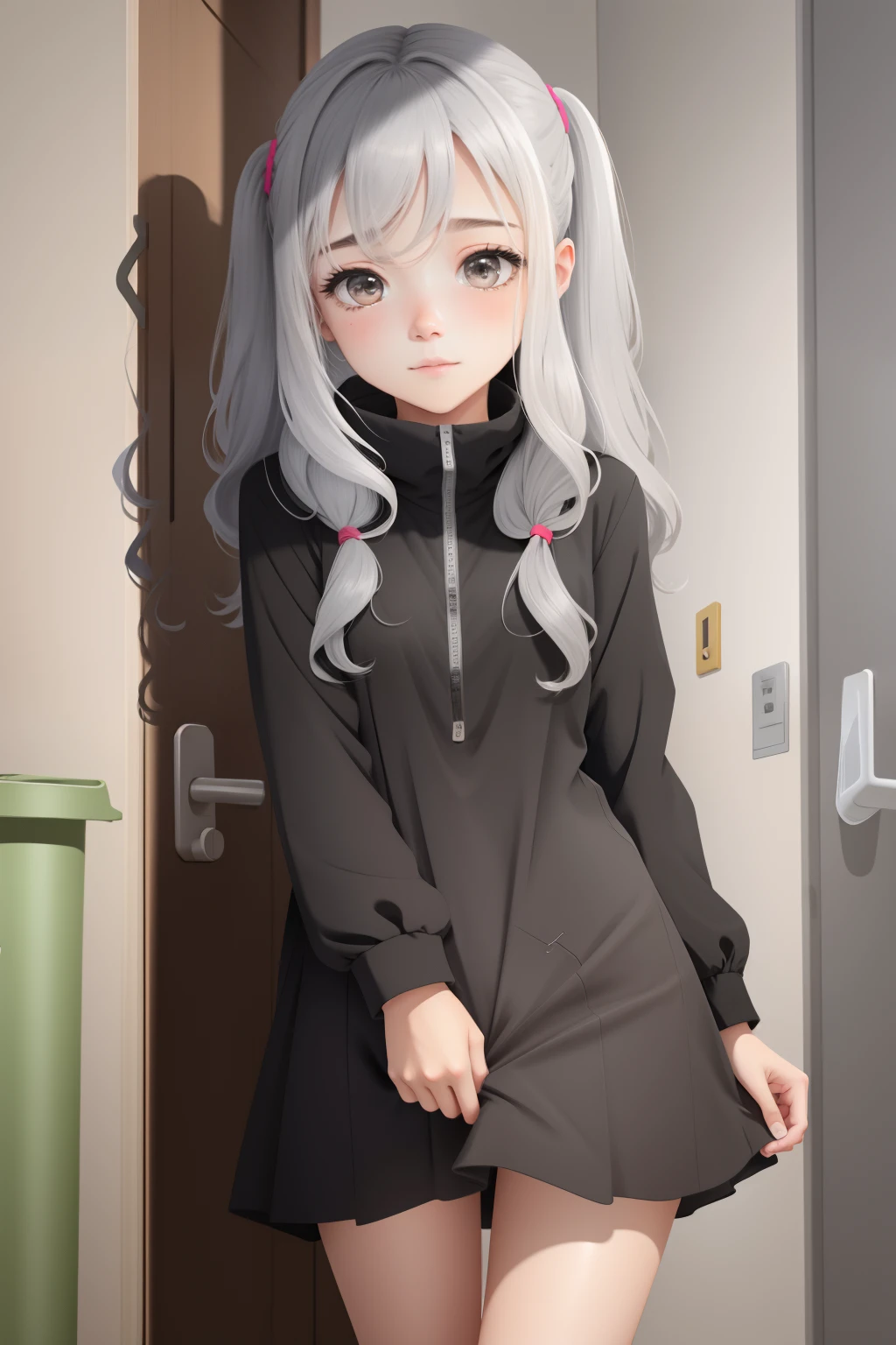 Girly, li, transparent clothes, wet, shy, masturbation, urine leakage, nudity, vacuum, two-dimensional, gray hair, slim body