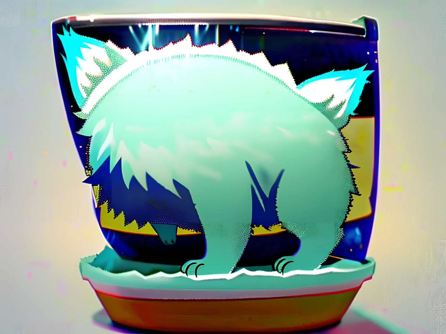 furry,arctic fox,Cute front side back white with small tiger teeth,ssmile