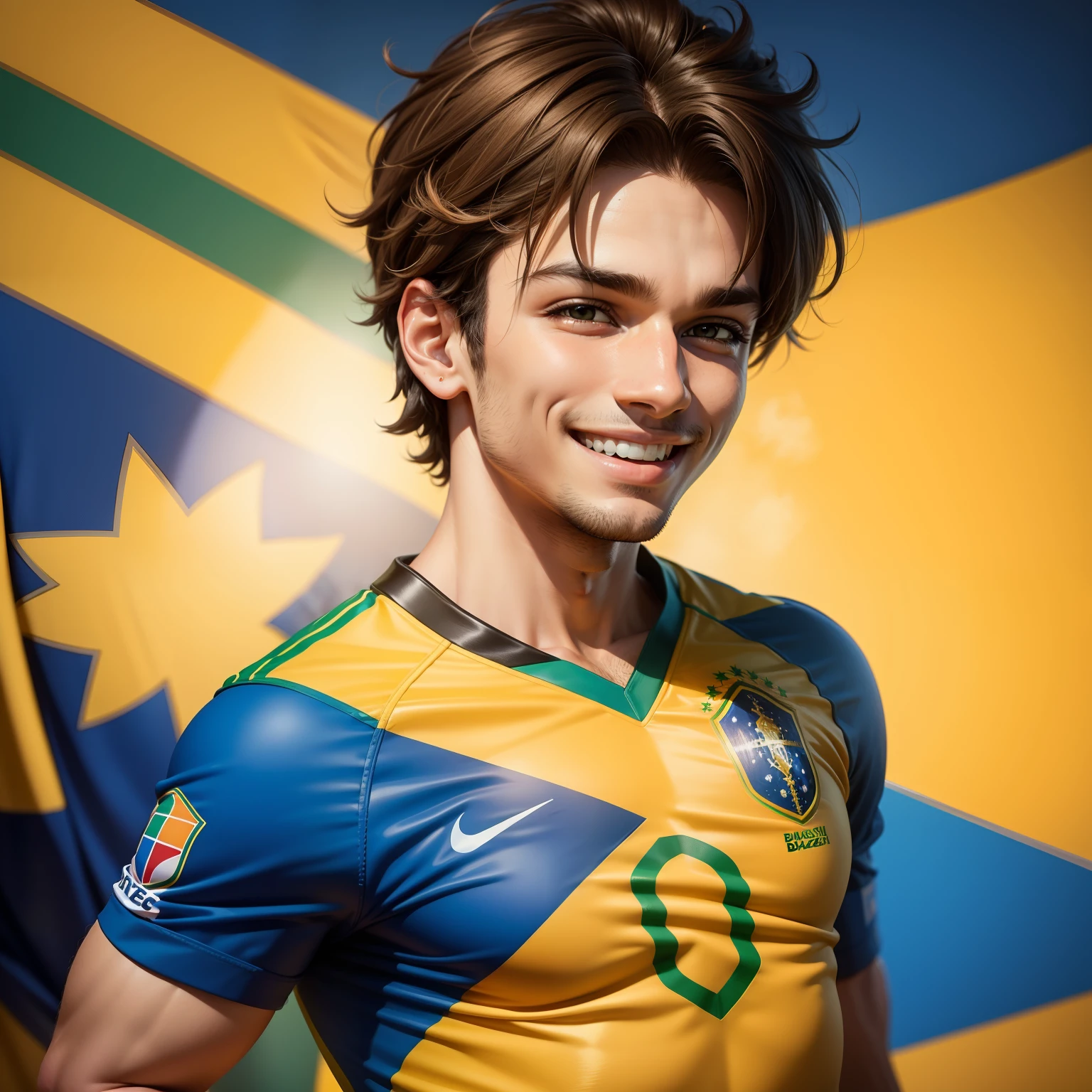 Brazil Fan Boy, Smiling, cute