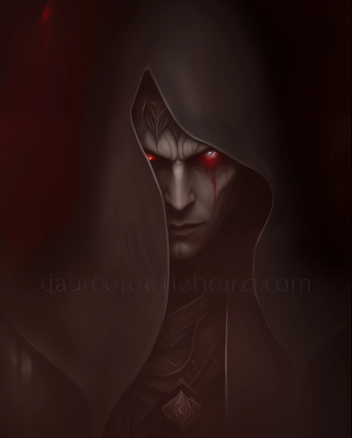 arafed image of a man with a hood on and a bloody face, male vampire of clan banu haqim, hooded cloaked sith lord, face of a pale alien cultist, dark fantasy horror art, fantasy horror art, portrait of a holy necromancer, bloody + concept art, dark fantasy portrait, sith lord, dagoth ur