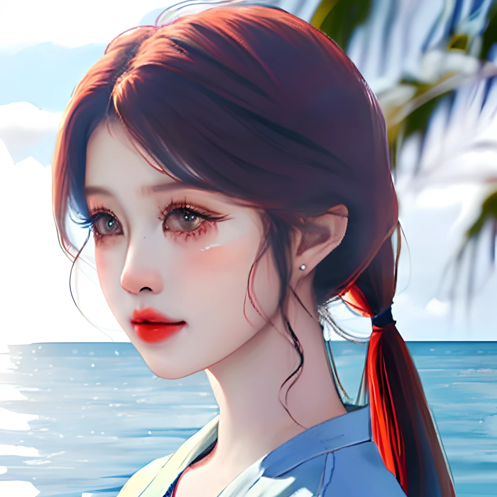 Hairstyle that turns into twin tails、Feel the sea、Seaside、marine、aquarium