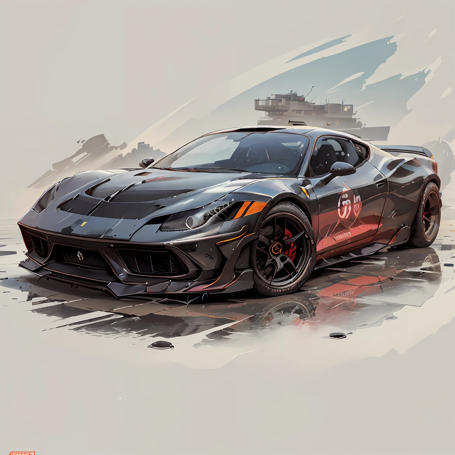graph design, design plano, 2015 Ferrari 458 Speciale Aperta vermelho black, respingos de aquarela, limpo altamente detalhada, obra-prima fotorrealista, fotografia profissional, carro realista, fundo abstrato de aquarela, isometric, vetor de cor vibrante, foco nítido, Volumetric mist, 8k UHD, DSLR,cmos Canon 5D Mark IV,alta qualidade, grain of film, Fujifilm XT3