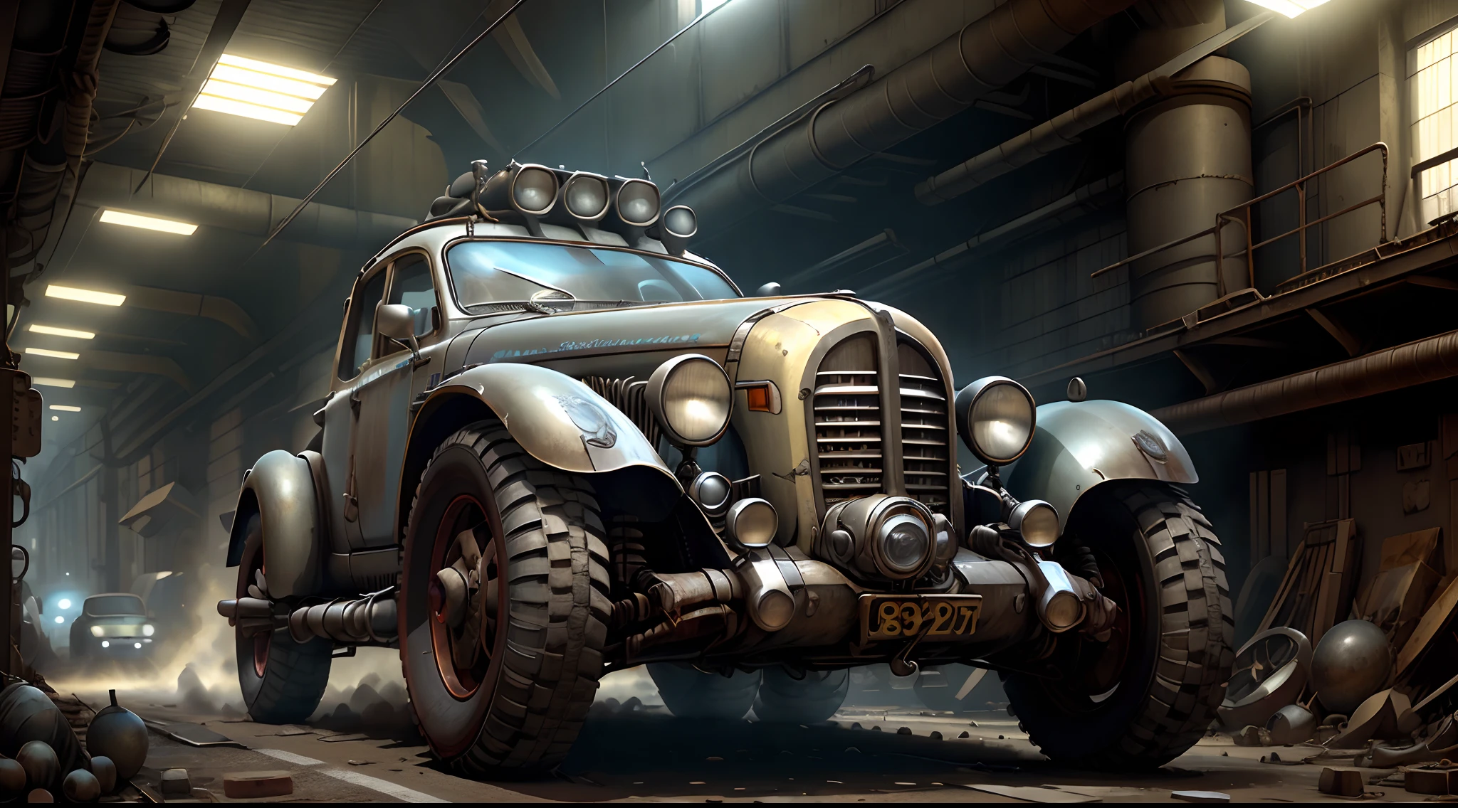 DieselPunkAI sport car on road
