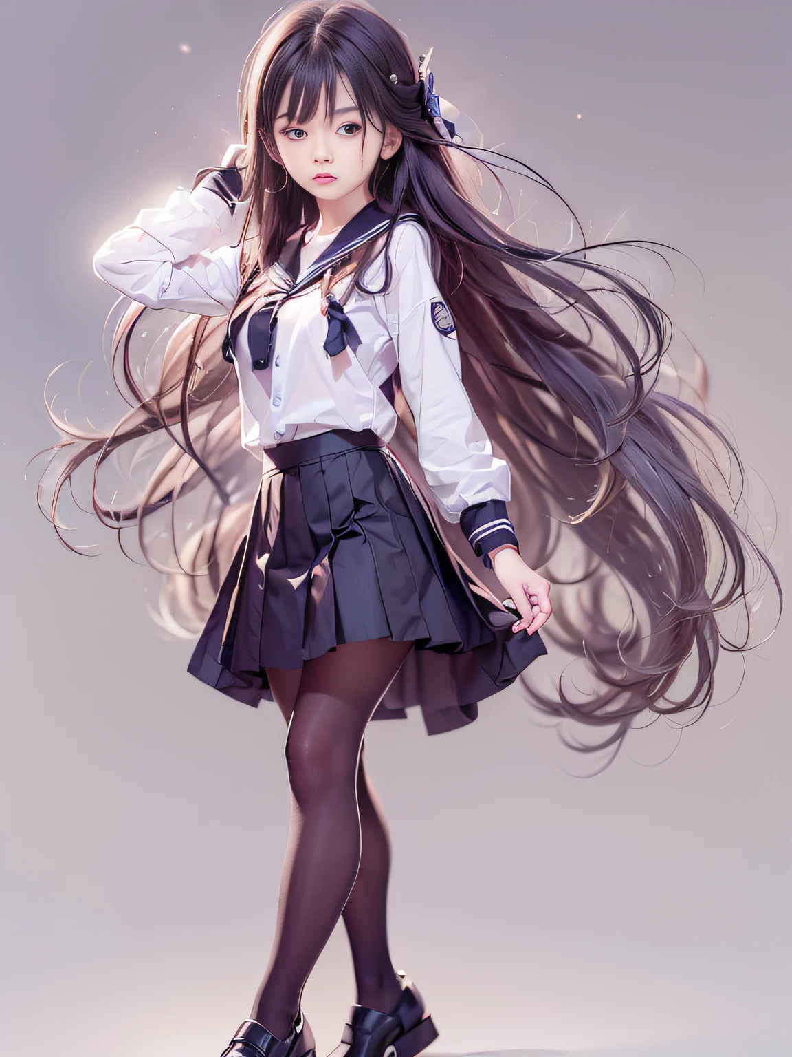 retinas, masutepiece, ccurate, Anatomically correct, Textured skin, Super Detail, high details, High quality, awardwinning, Best Quality, hight resolution, Close up of girl in 8k dress and shirt, loose coat collar sailor uniform, thin head,magical school student uniform, japanese girl school uniform, , Cute dress, katelynn mini cute style, dressed with long fluent clothes, School uniform, magic school uniform, black and white clothes, Stylish dress, school girl in gothic dress, Black Quick, Elegant clothes,((small tits,Thin leg,skinny thigh)),slim figure,extremely detailed eye and face、beatiful detailed eyes,Beautiful skins,finely detail、Very smooth hair，detailed hairs，Very fine hairs，Young shiny hair，(Knee-length skirt:1.7),((skirt rift:1.6)),1girl in,small tits,Thin leg,独奏,Wearing underwear,Smaller face,realistic facial expression,(Face to feel:1.6),Enchanted,Nasty look,(o-face:1.4),Functional,milky skin,Soft lips,Raw photo,Expression in love,Shyness,Longing for love,Sex appeal in girls,The smell of sex appeal,Cool color makeup，Lowered eyebrows、Whitening effect，Very soft lighting，Backgrounds suitable for students，Structure of romance movie style，Tragic love，((Ephemeral Girl))，