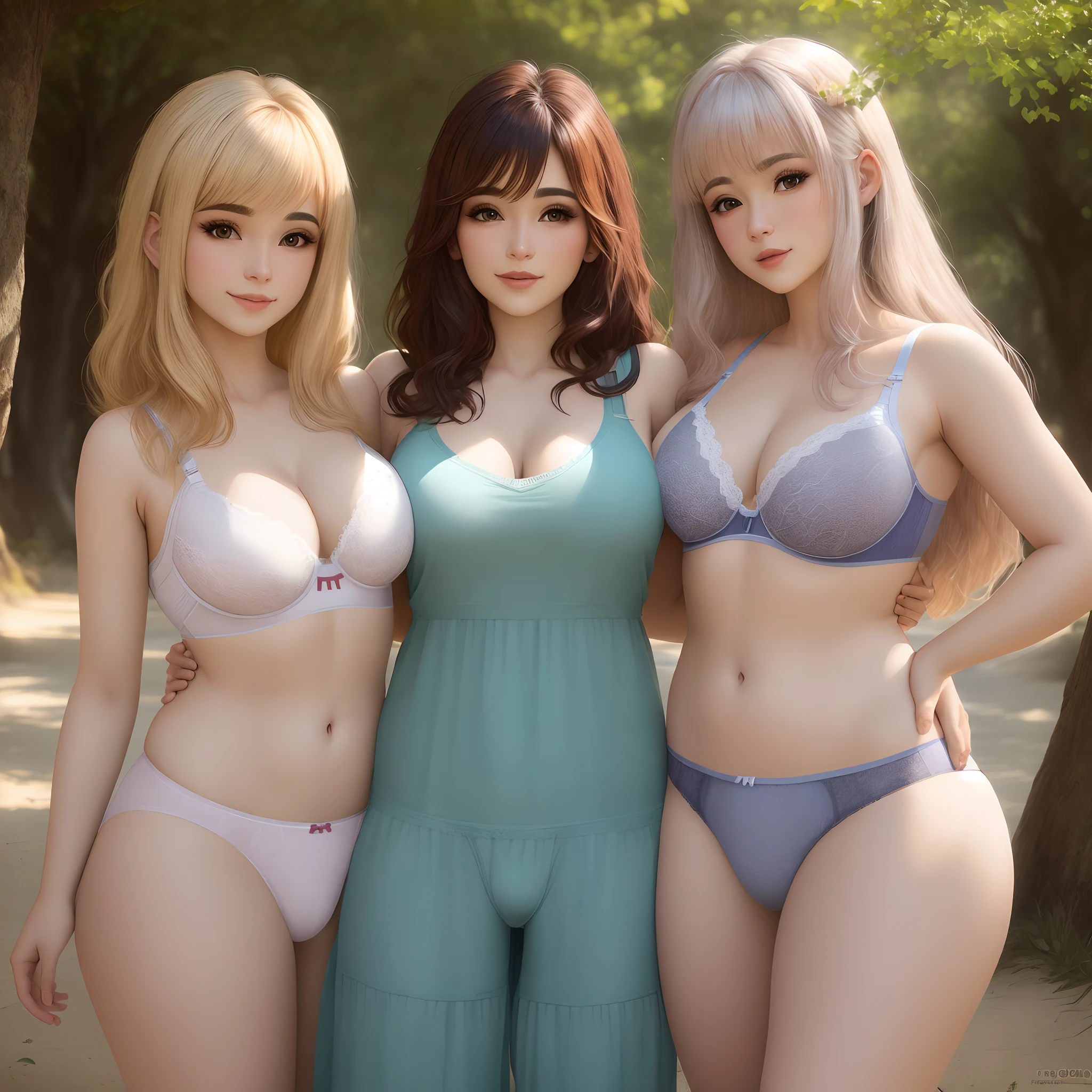 Elfa, floresta,cabelos loiros,cabelos compridos, qualidade superior,seios grandes, underwear only, Focus on underwear, elfa loira, orelhas compridas.