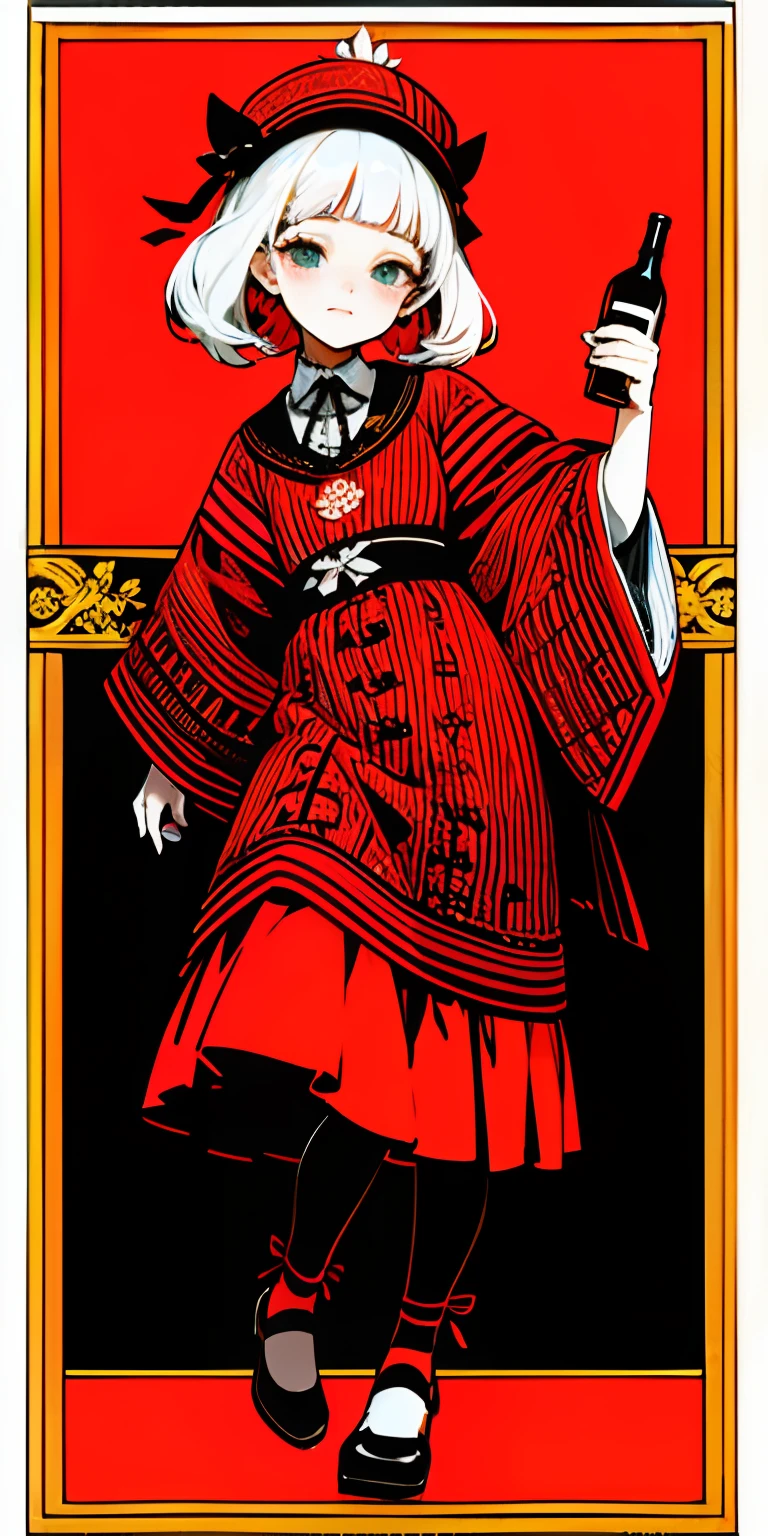 Pattern with alcohol motif
girl