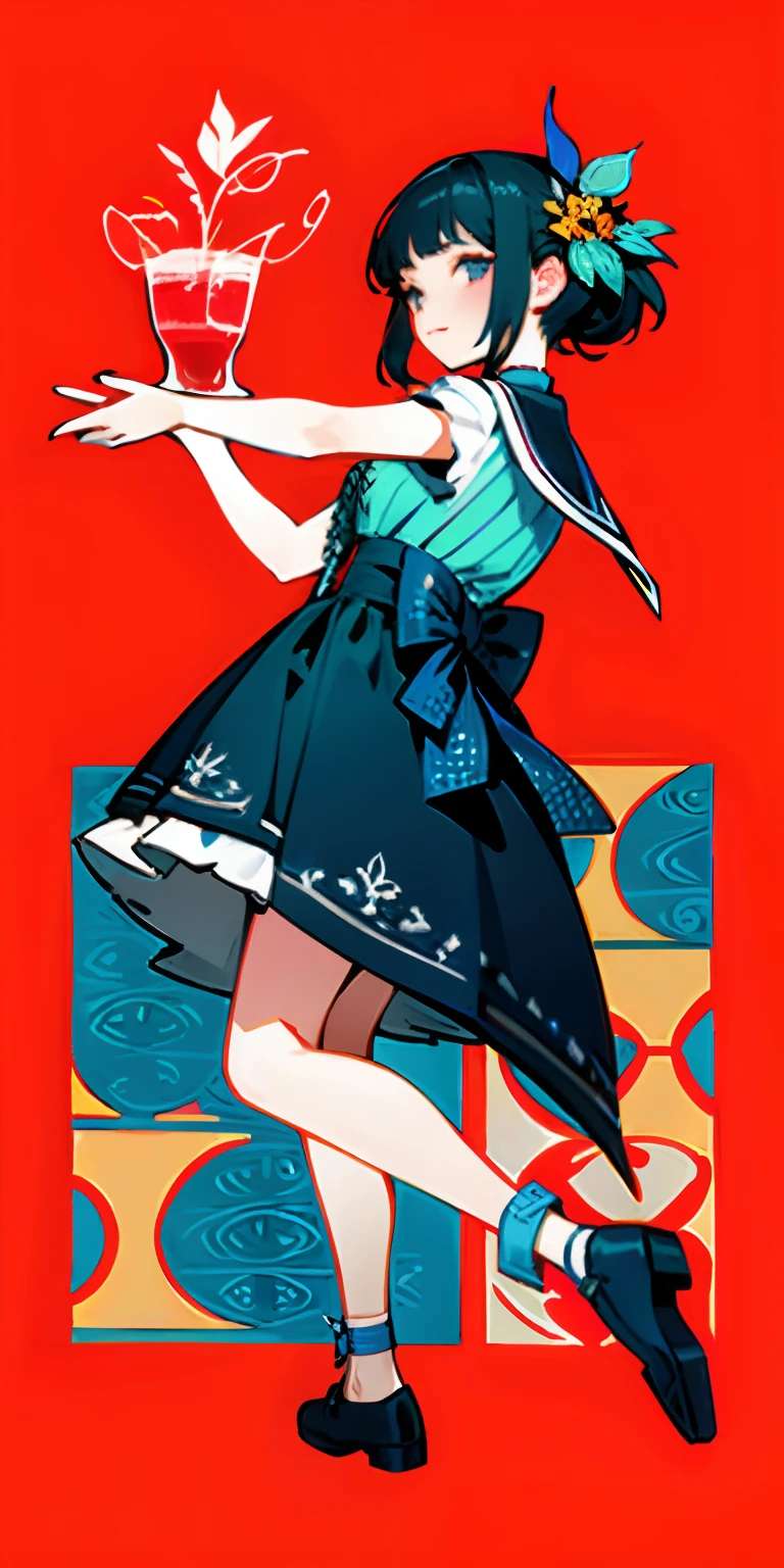 Pattern with alcohol motif
girl